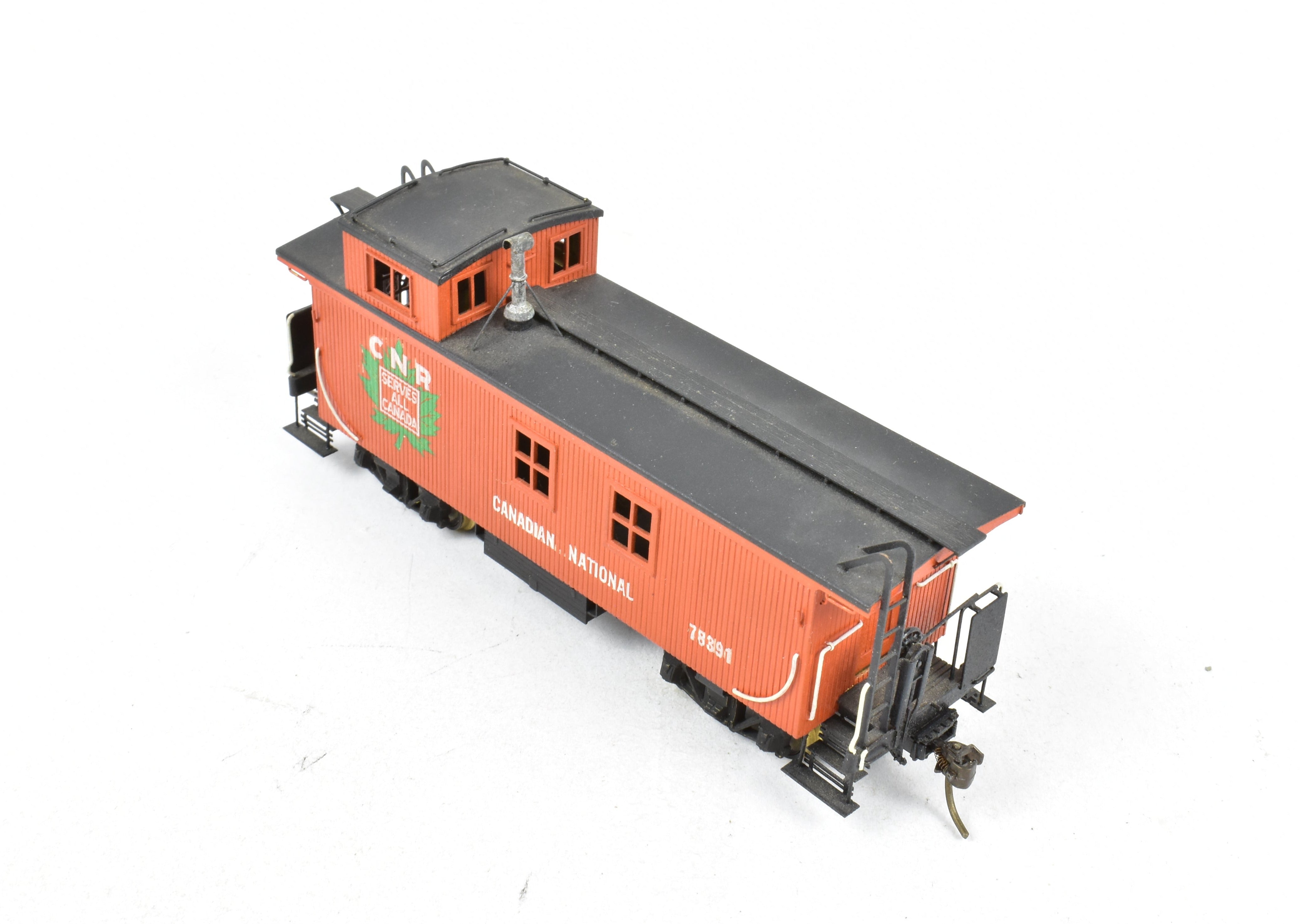 Custom Painted HO Brass PFM Canadian National Railway Wood Caboose #78391 by Van Hobbies