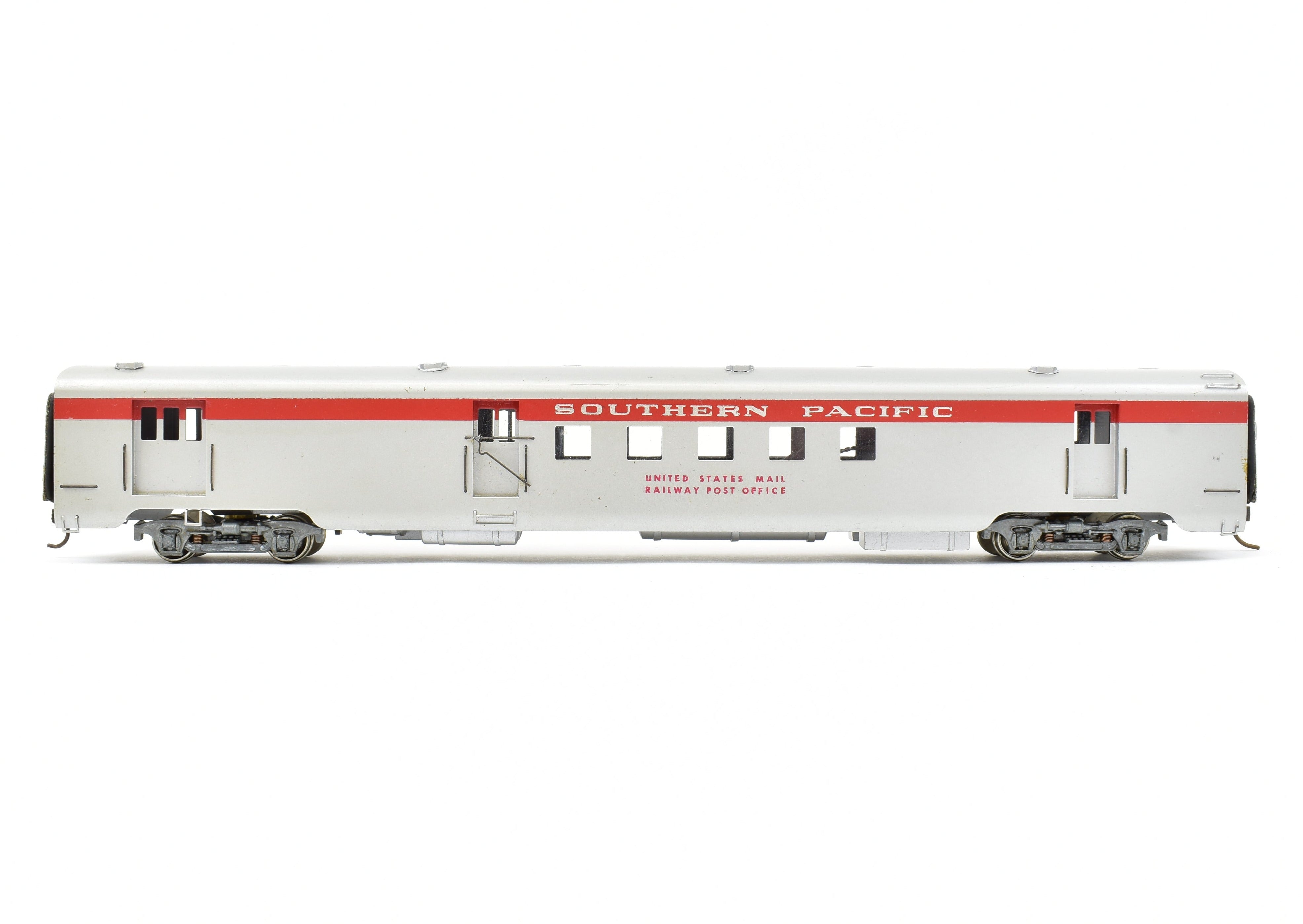 HO Scale Brass Balboa SP - Southern Pacific Postal Baggage RPO Model Train Car with Factory Painted Aluminum Finish