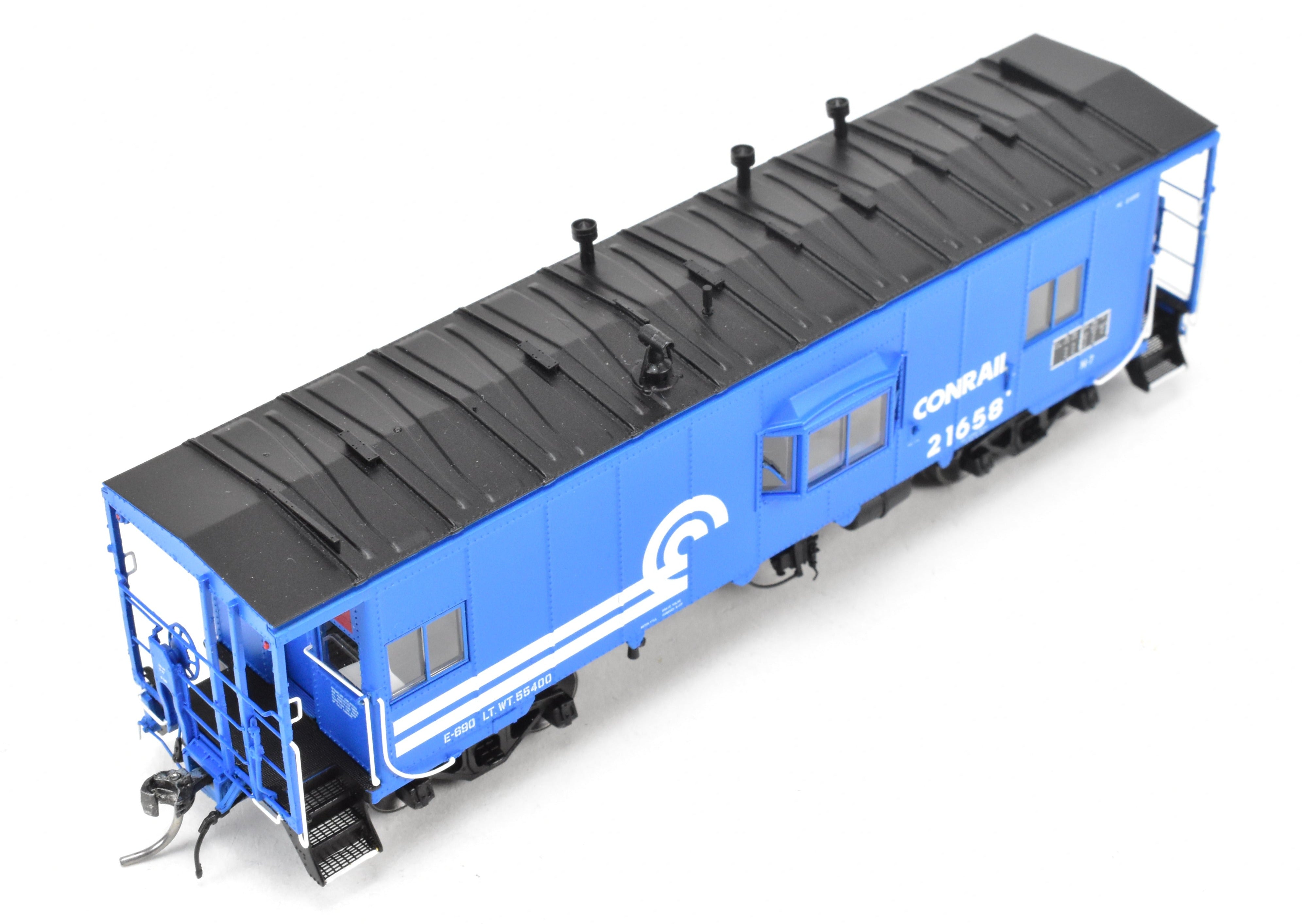HO Scale Model Train - Conrail N7 Class Steel Bay Window Caboose 1977+ F/P No. 21658 by Tangent Scale Models