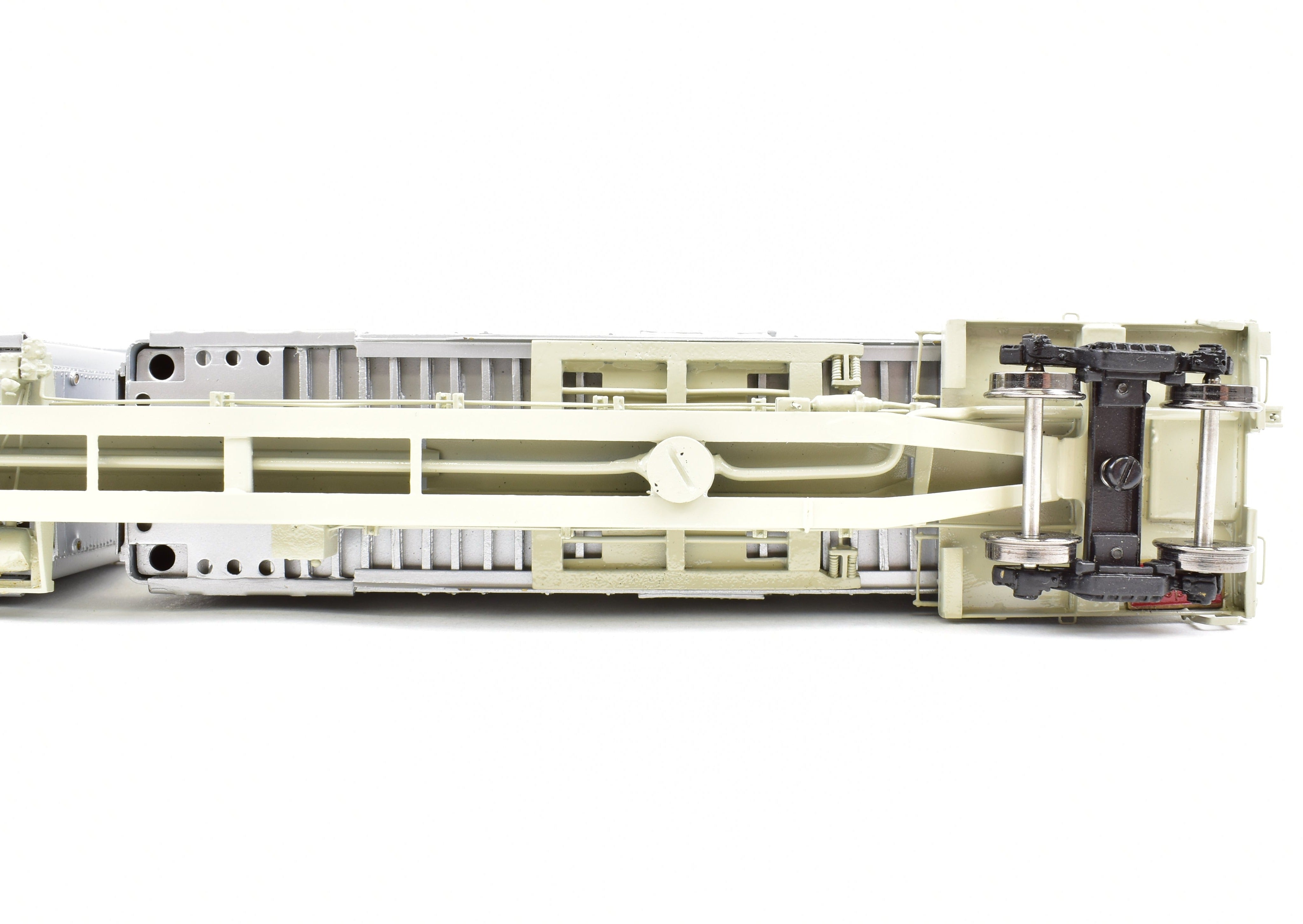 HO Scale Brass NYC - New York Central Flexi - Van Mk II 80' Flat Car with Trailers from Overland Models, Inc. (FP)