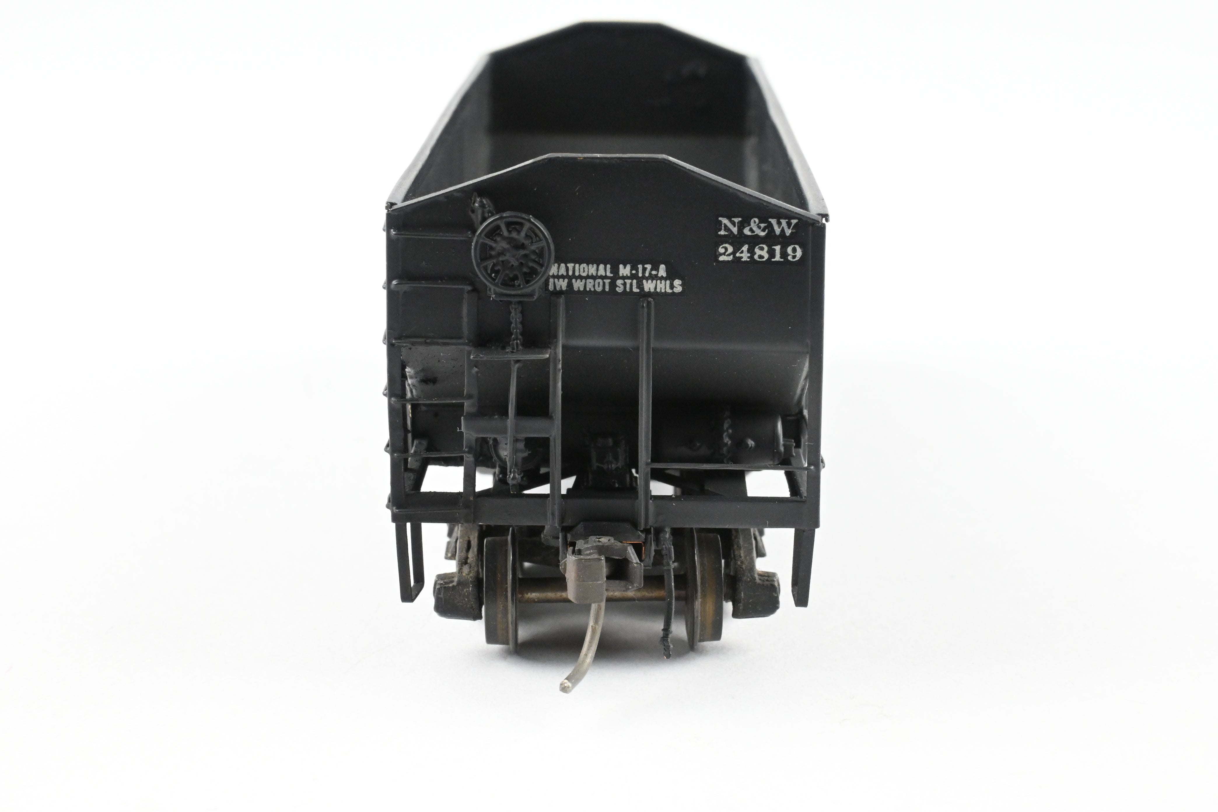 HO Scale Brass Custom Painted N&W (Norfolk & Western) 55-Ton 2-Bay Hopper Model for N&W Coal Trains - REBOXX Packaging