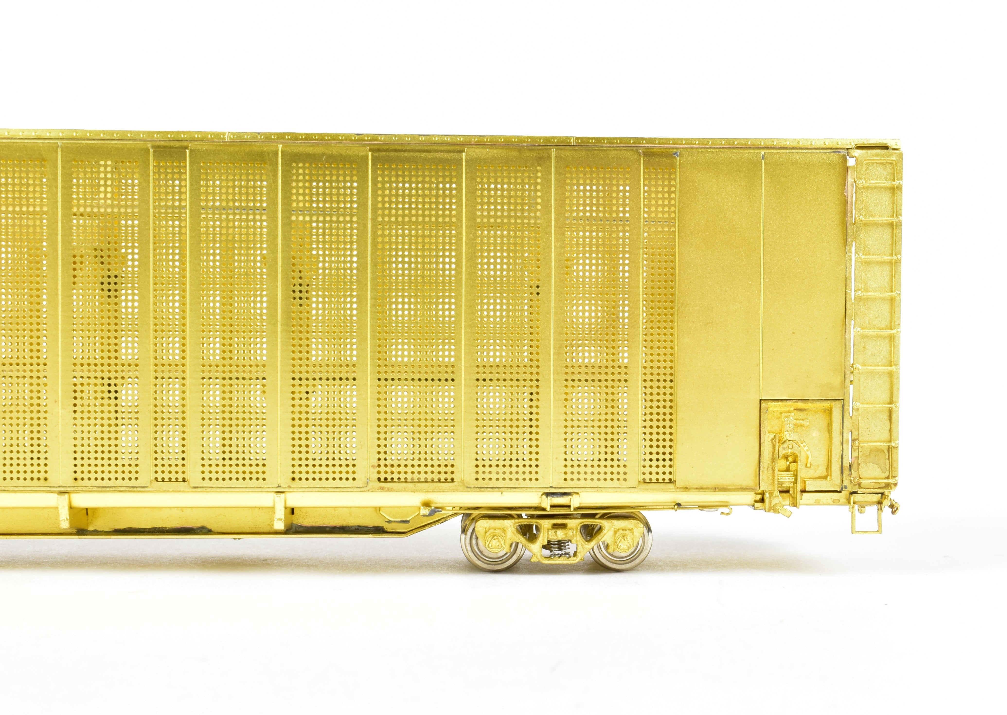 HO Scale Brass Model Safe-T-Pack Auto Rack Tri-Level with Open Top and Open Ends by Overland Models, Inc. for Various Roads including ATSF, FEC, and UP