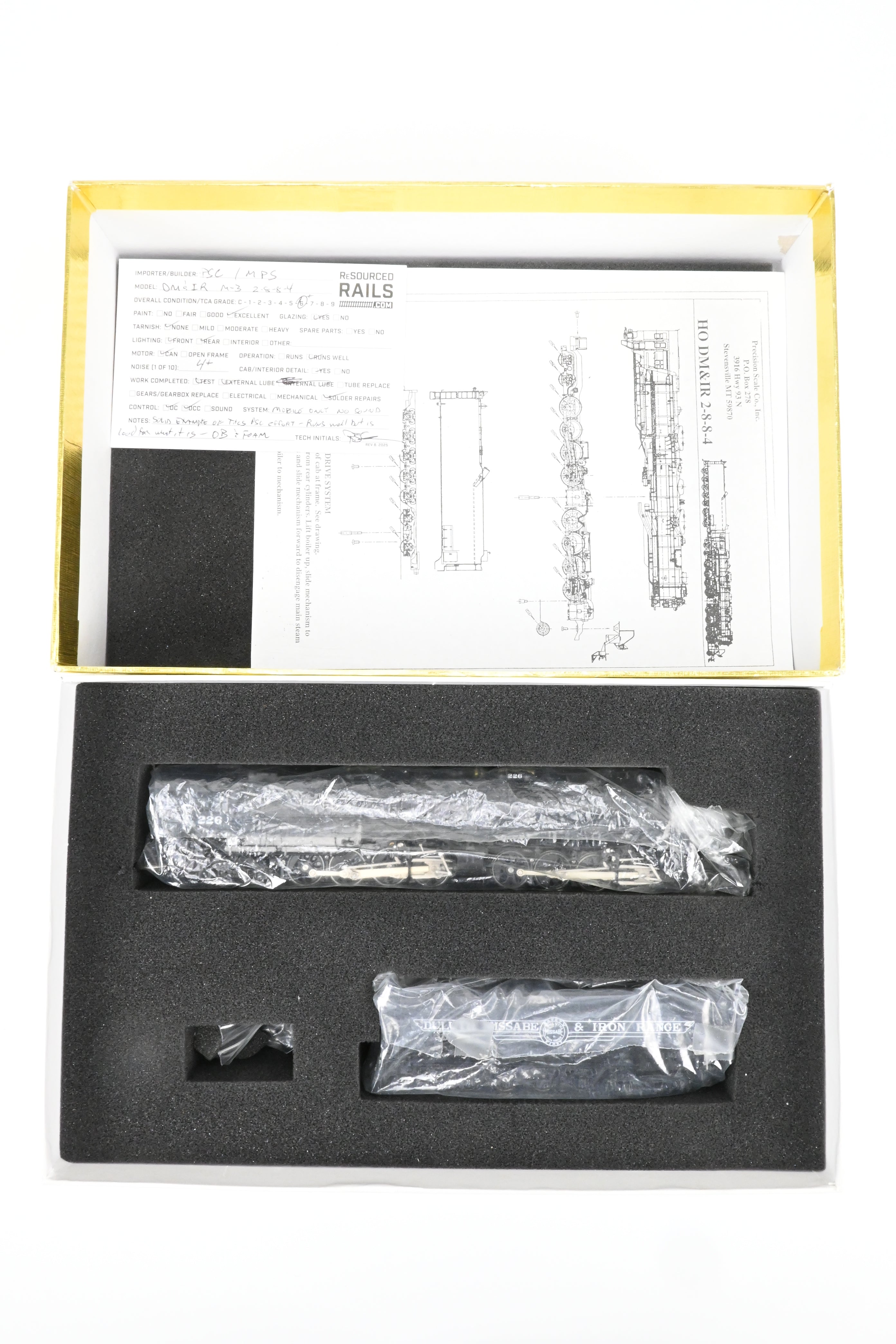 HO Scale Brass Precision Scale Co. DM&IR M-3 2-8-8-4 'Yellowstone' #226
