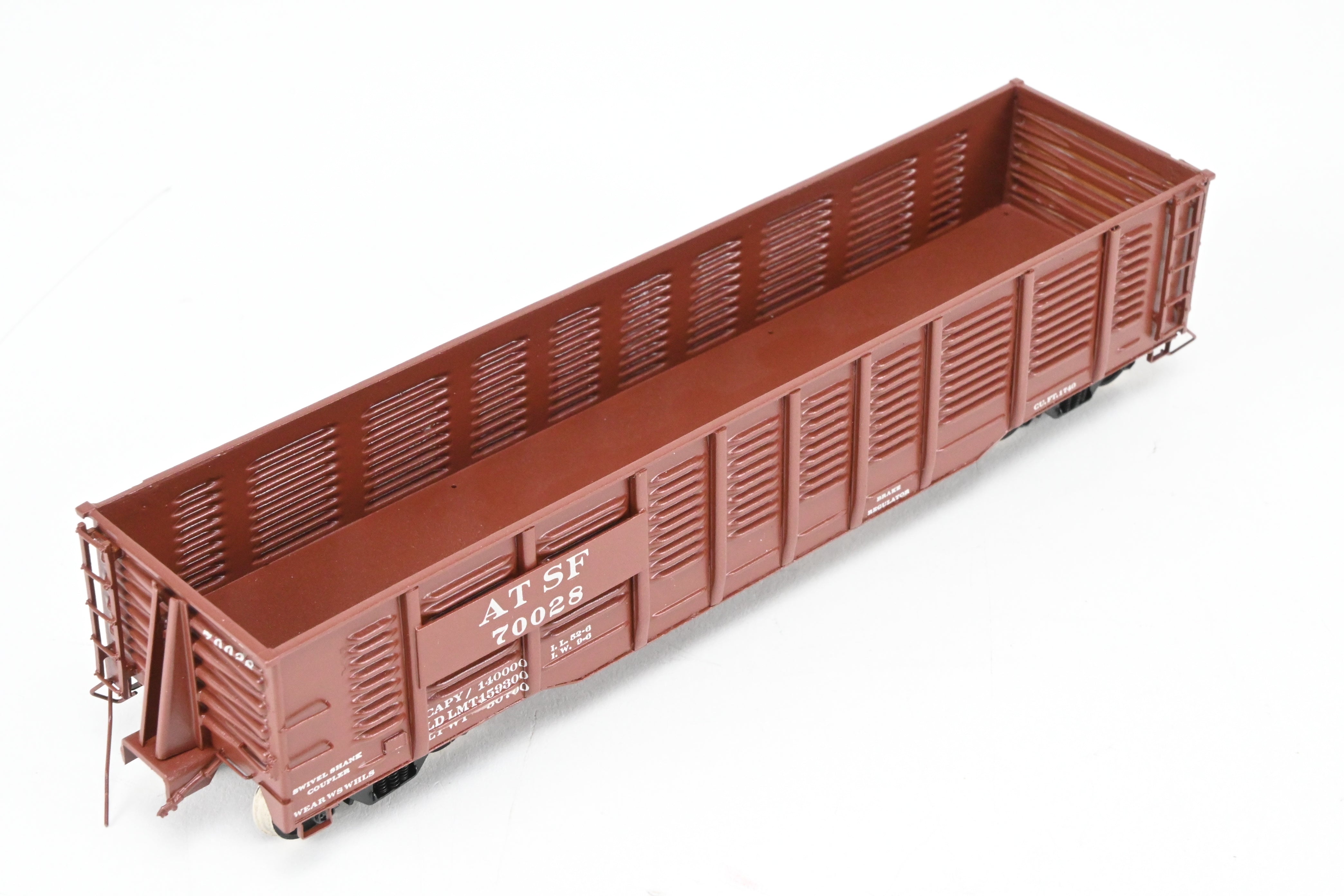 HO Brass OMI ATSF - Santa Fe 100 Ton Pro - Painted Gondola Model #70028