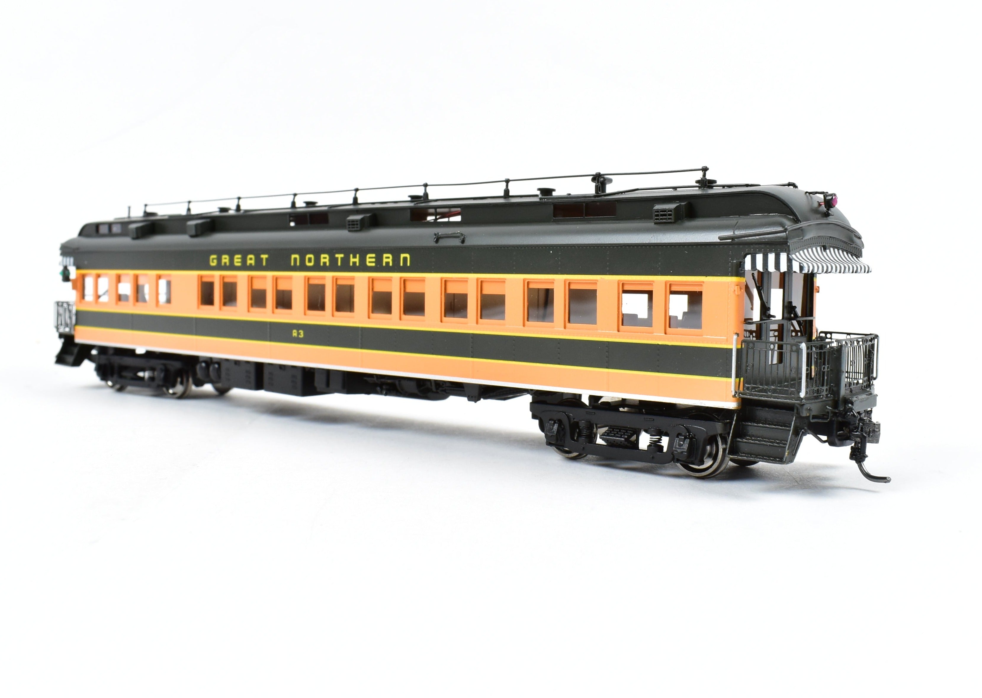 High - Quality HO Scale New Brass Model Train of North Bank Line and Great Northern 2nd A3 Business Car in Empire Builder Design