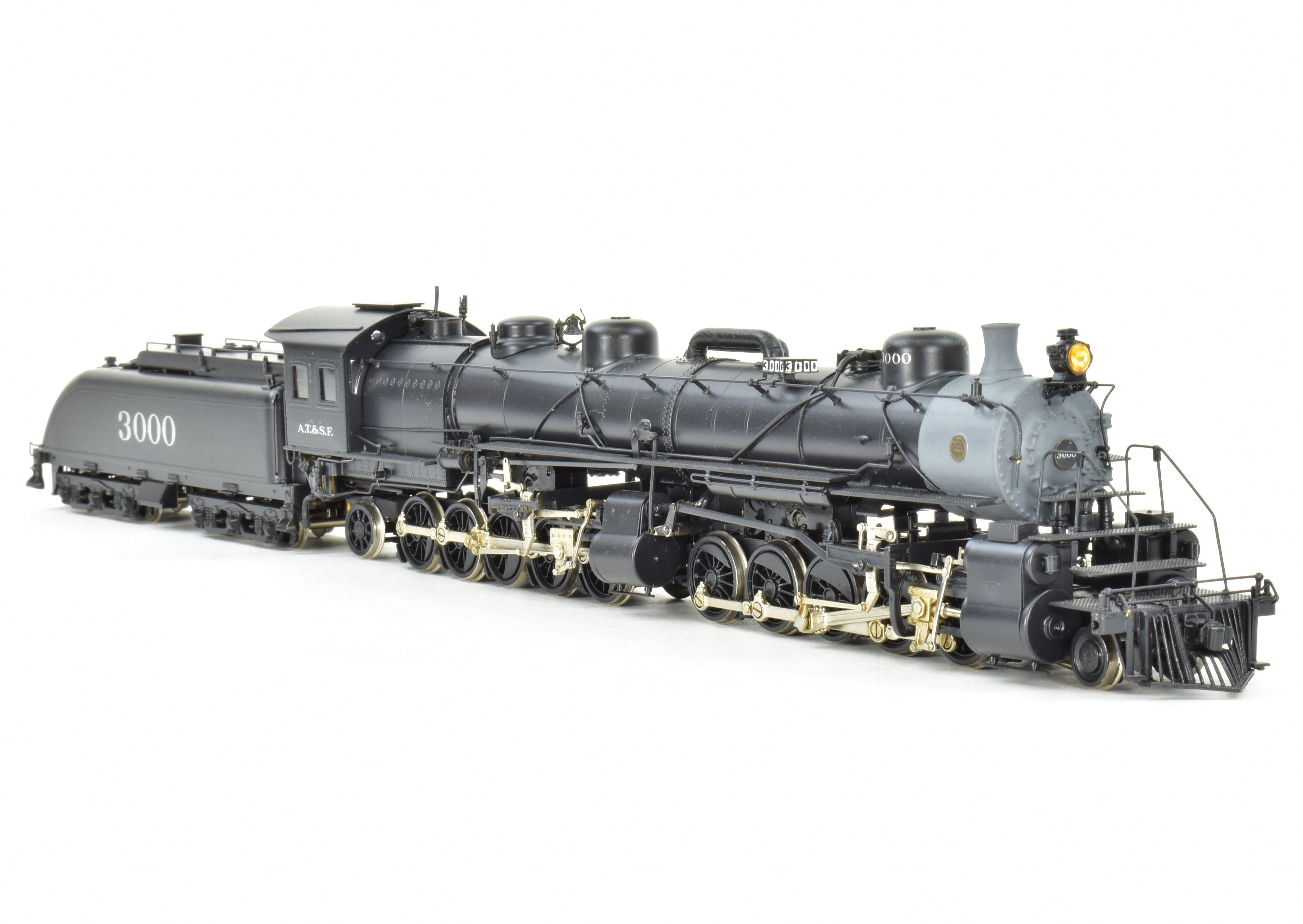 HO Scale Brass Model Train from Westside Model Co. - ATSF Santa Fe 2-10-10-2 Professionally Painted with Run Number 3000