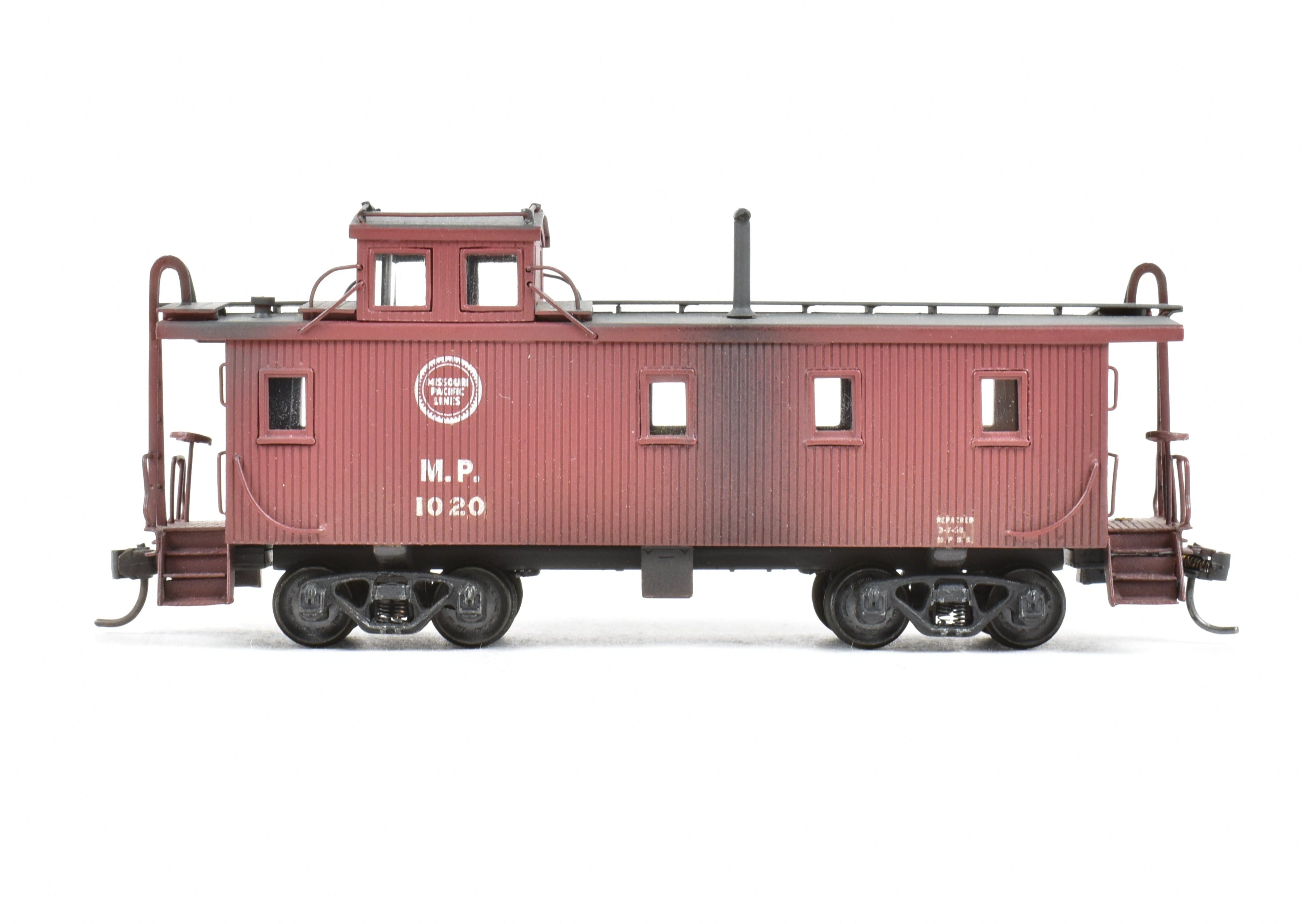 Hallmark Models HO Brass Missouri Pacific Wood Sheathed Caboose No. 1020, Painted