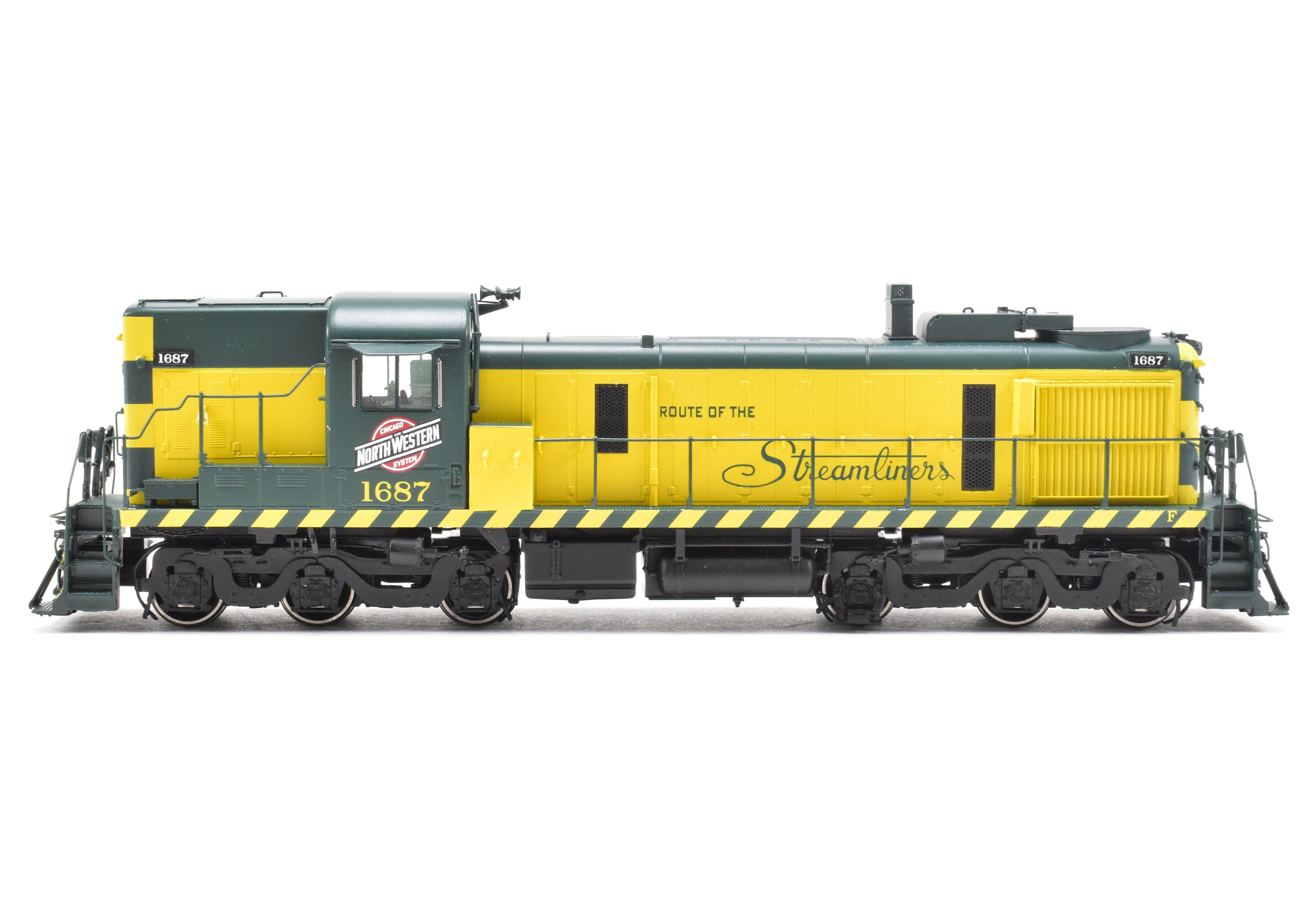 HO Scale Brass Model Train by Overland Models, Inc. (OMI) - Chicago & North Western ALCO RSD - 5 Phase III Hammerhead FP #1687 with Tsunami DCC and Sound Function