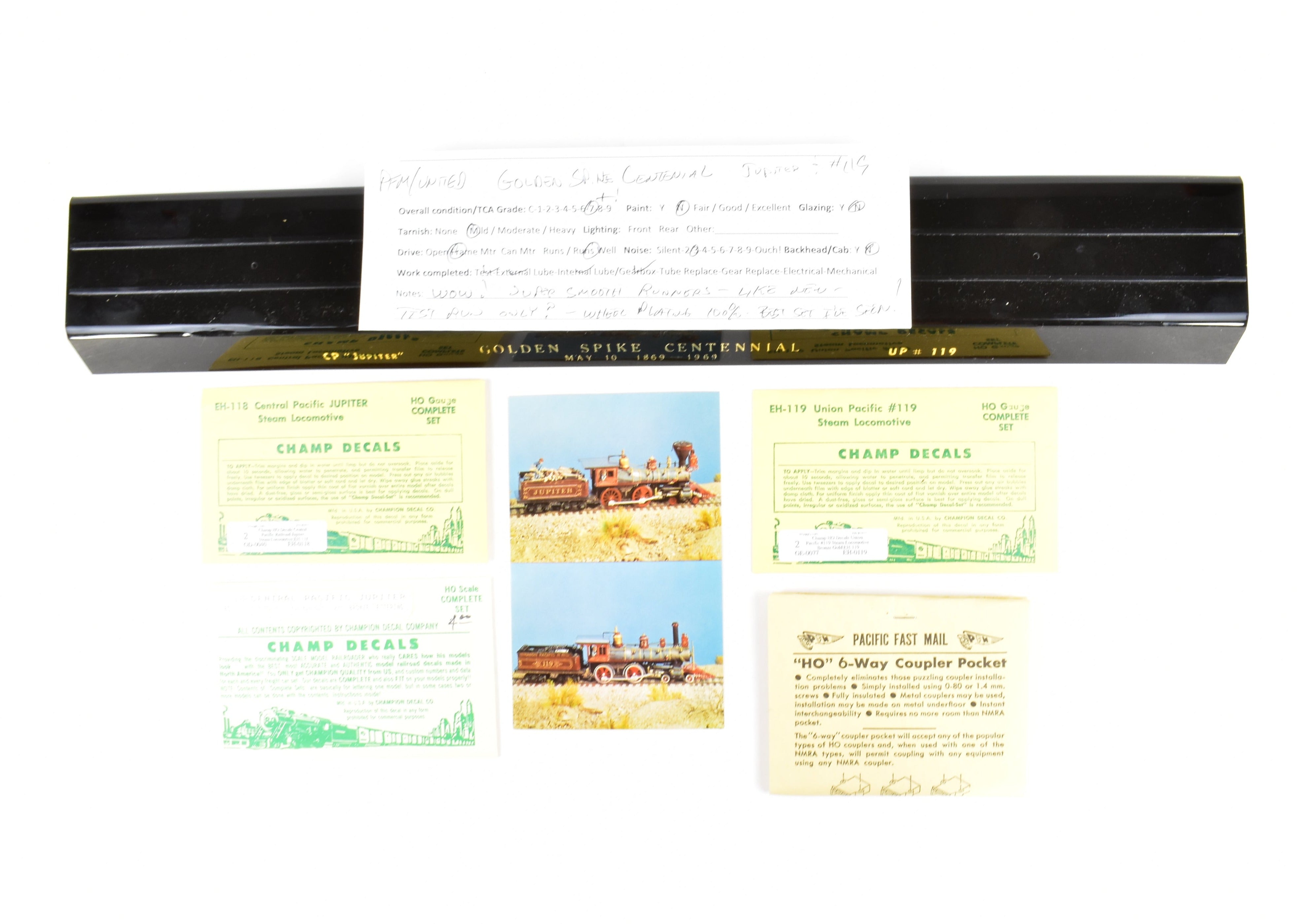 1969 HO Brass PFM - United 4-4-0 Golden Spike Centennial Set of Union Pacific & CP