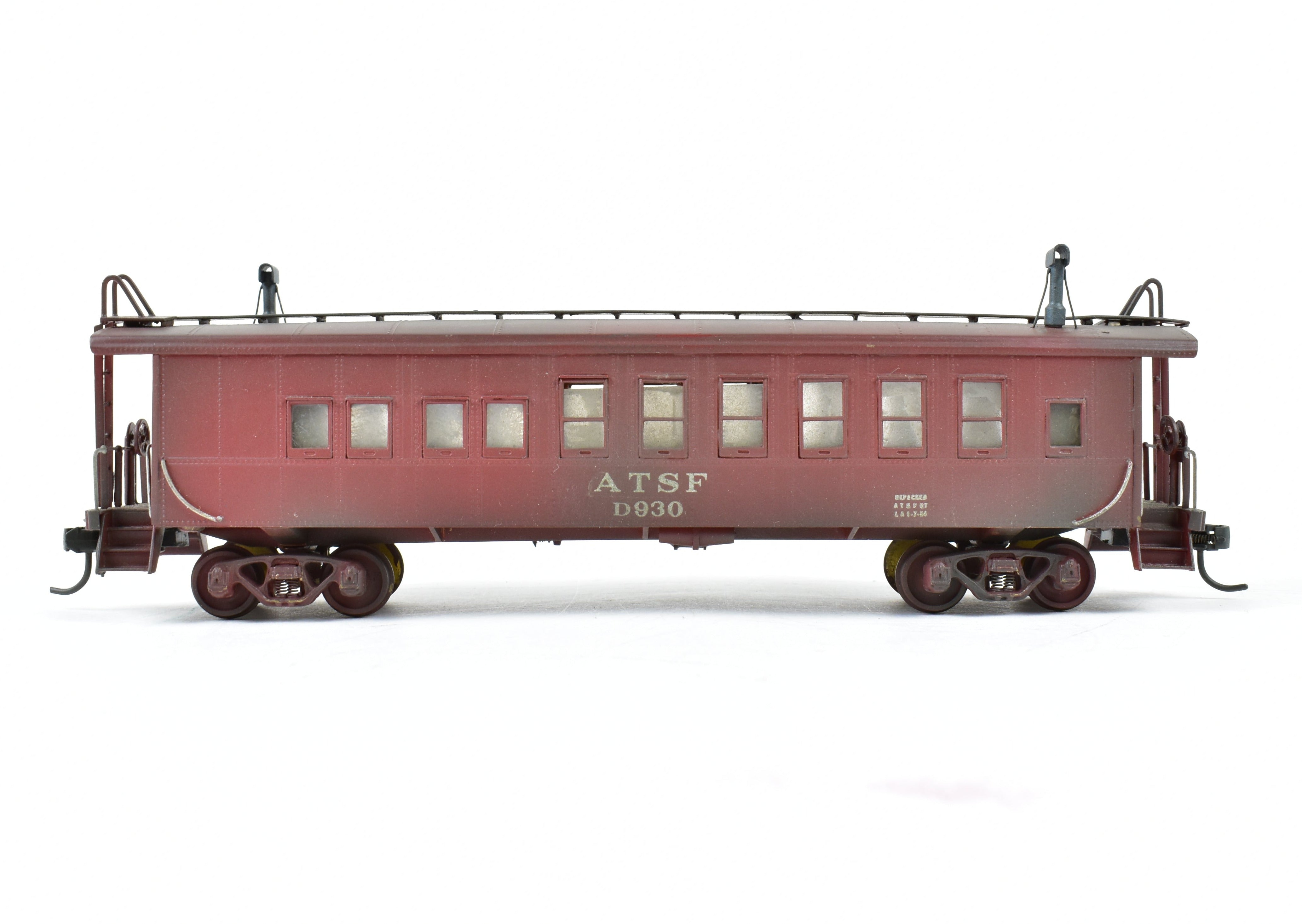 Custom Painted and Weathered HO Brass Hallmark ATSF - Santa Fe Drover Car