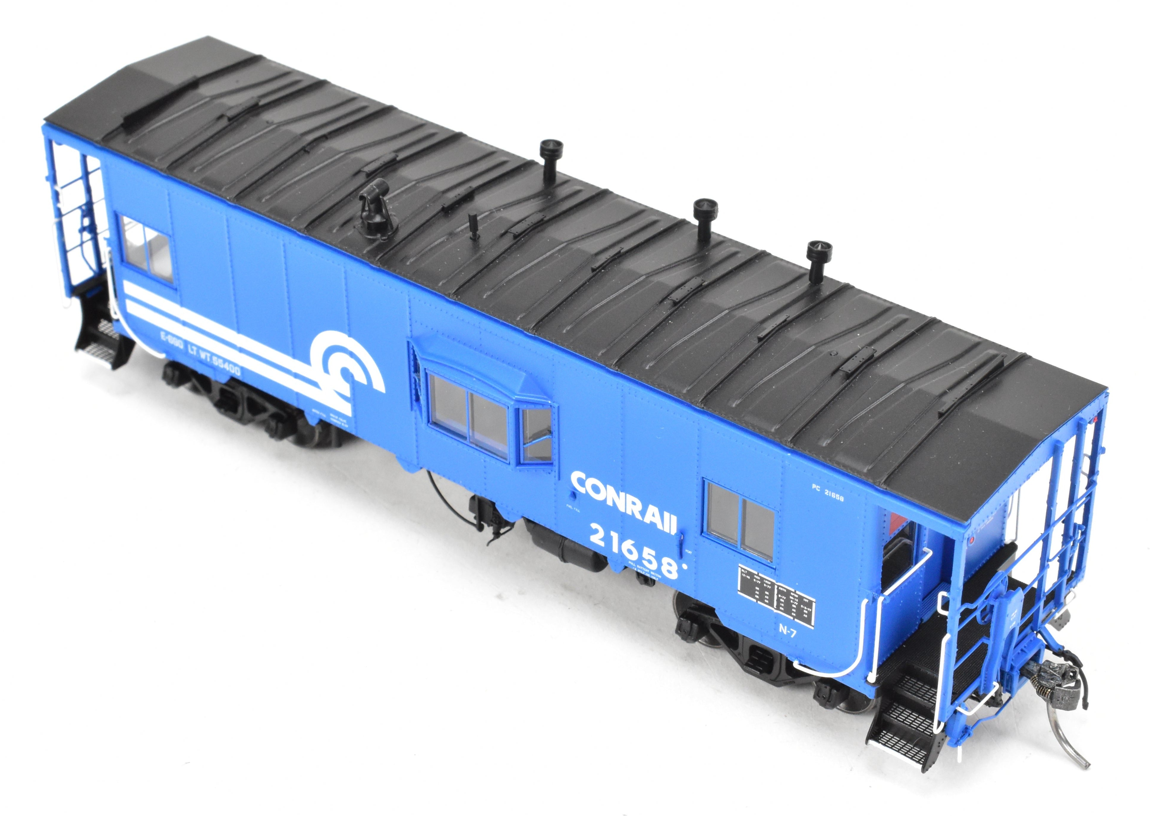 HO Scale Model Train - Conrail N7 Class Steel Bay Window Caboose 1977+ F/P No. 21658 by Tangent Scale Models