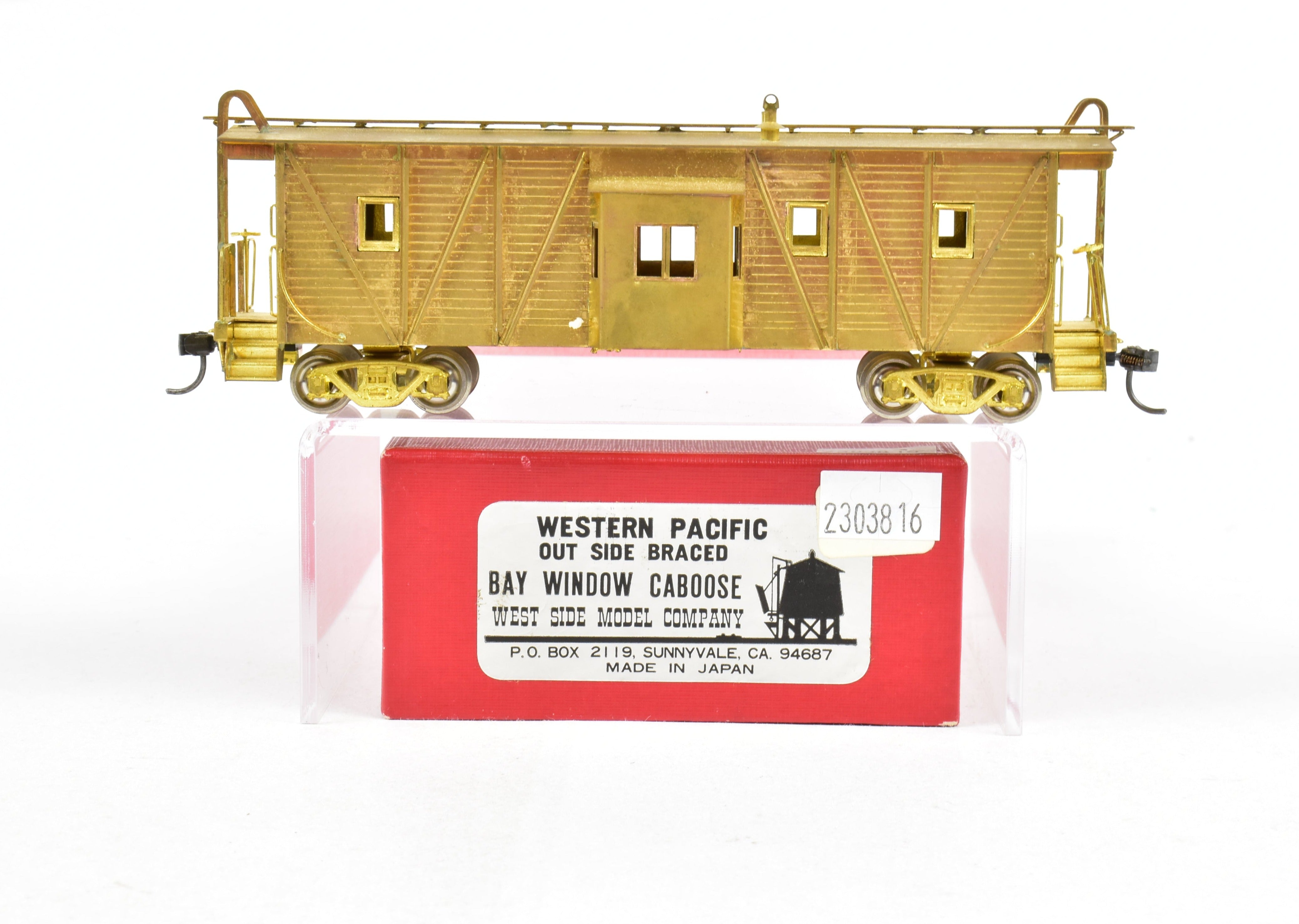 HO Brass Western Pacific Outside Brace Bay Window Caboose by Westside Model Co.