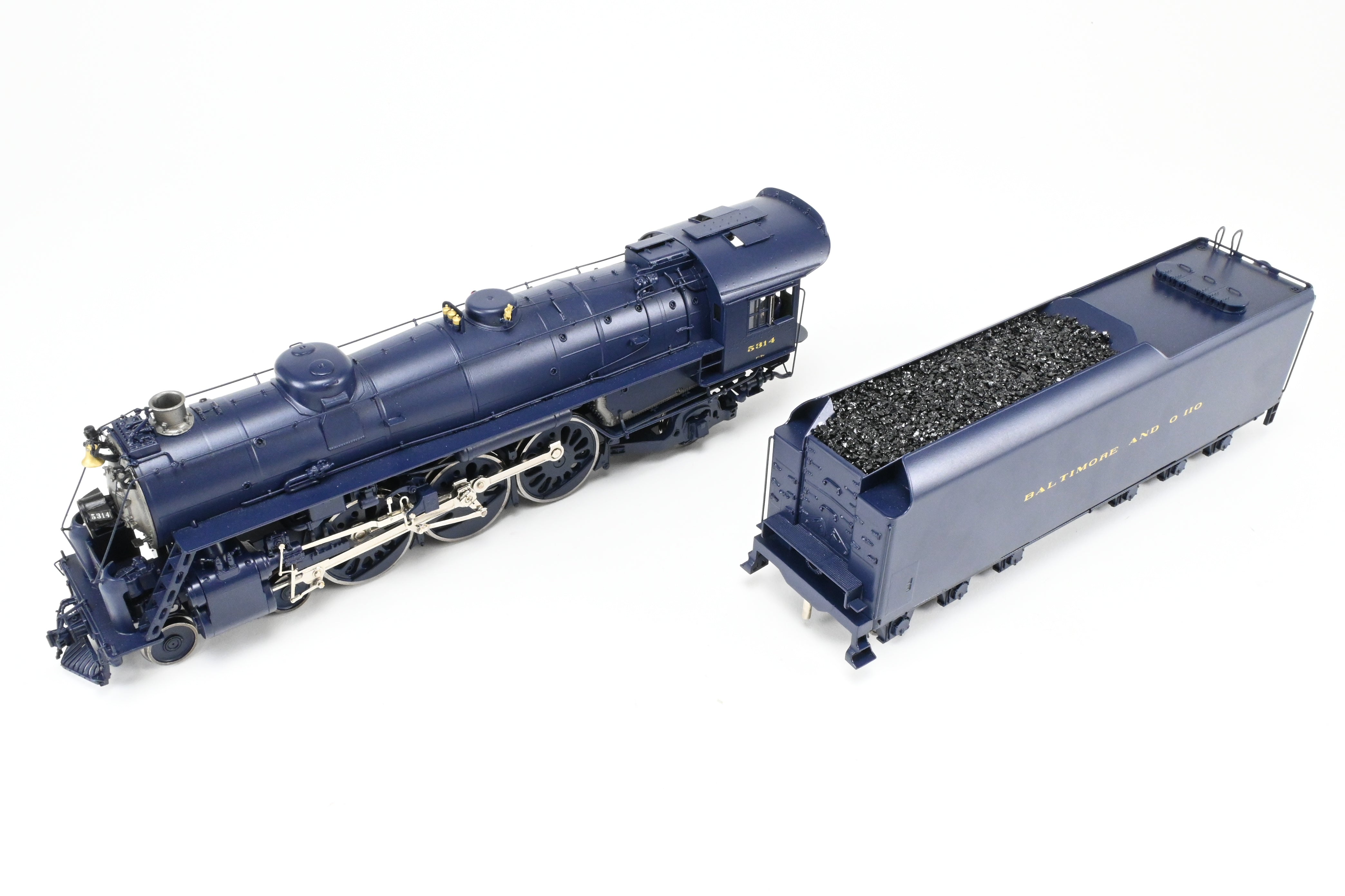 O Scale Brass Model Train - Sunset Models Third Rail B&O - Baltimore and Ohio P-7e 4-6-2 FP Locomotive in B&O Blue #5314, 2-Rail Version with Some Minor Issues