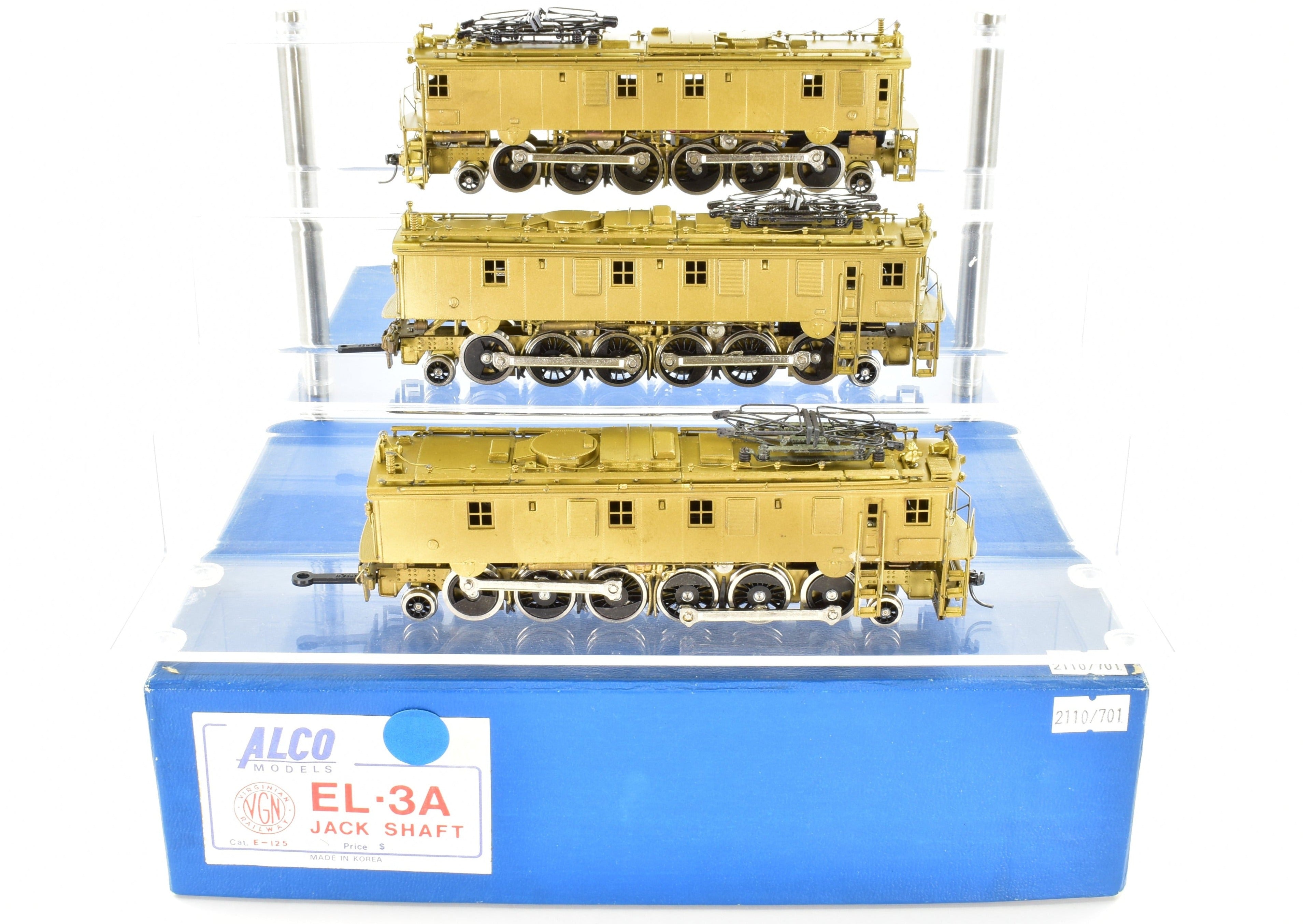 High - Quality HO Scale Brass Alco Models Virginian EL - 3a Jackshaft 3 - Unit Electric Locomotive Model for Train Enthusiasts
