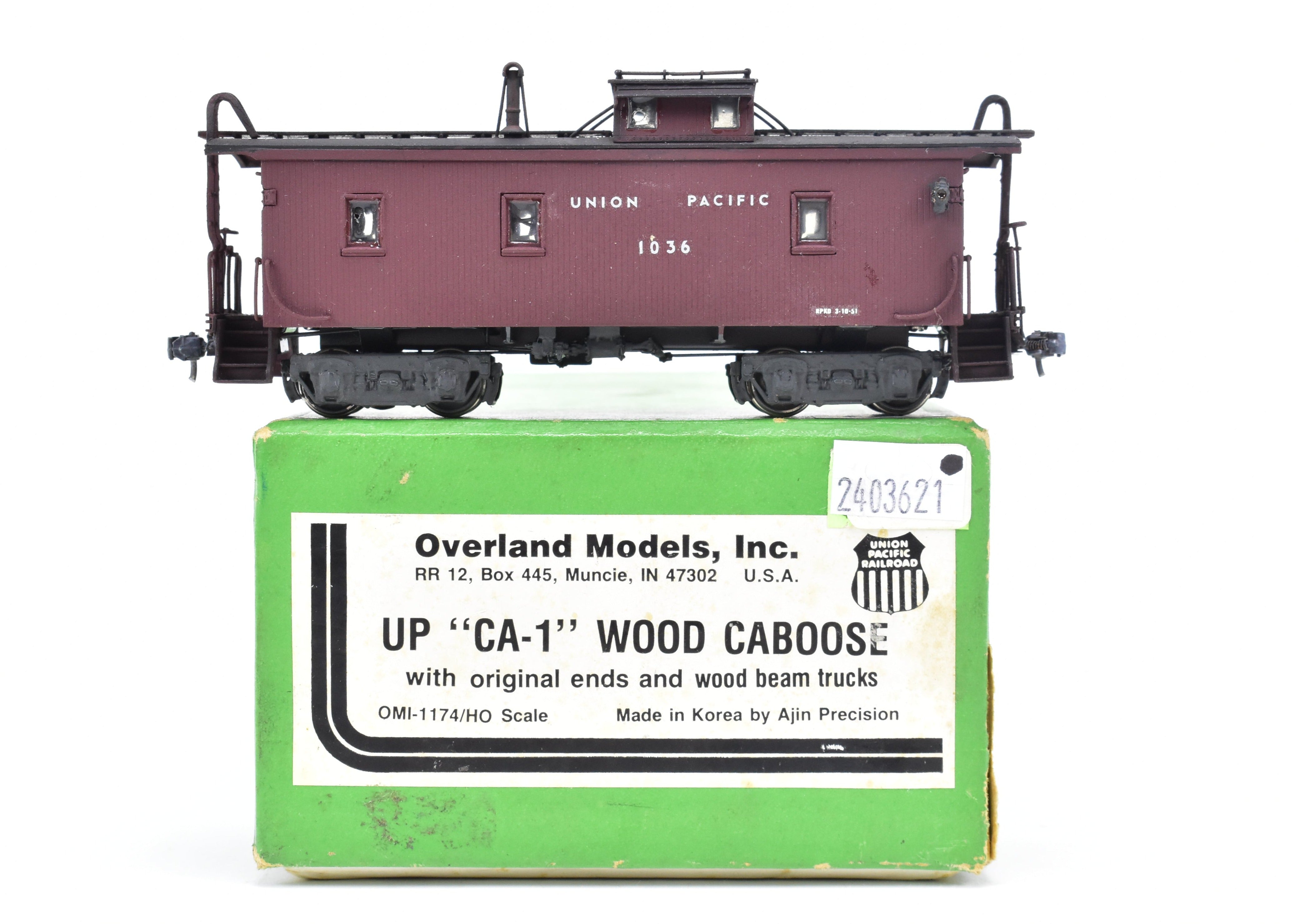 HO Brass OMI UP Union Pacific CA-1 Wood Caboose CP #1036 by Overland Models