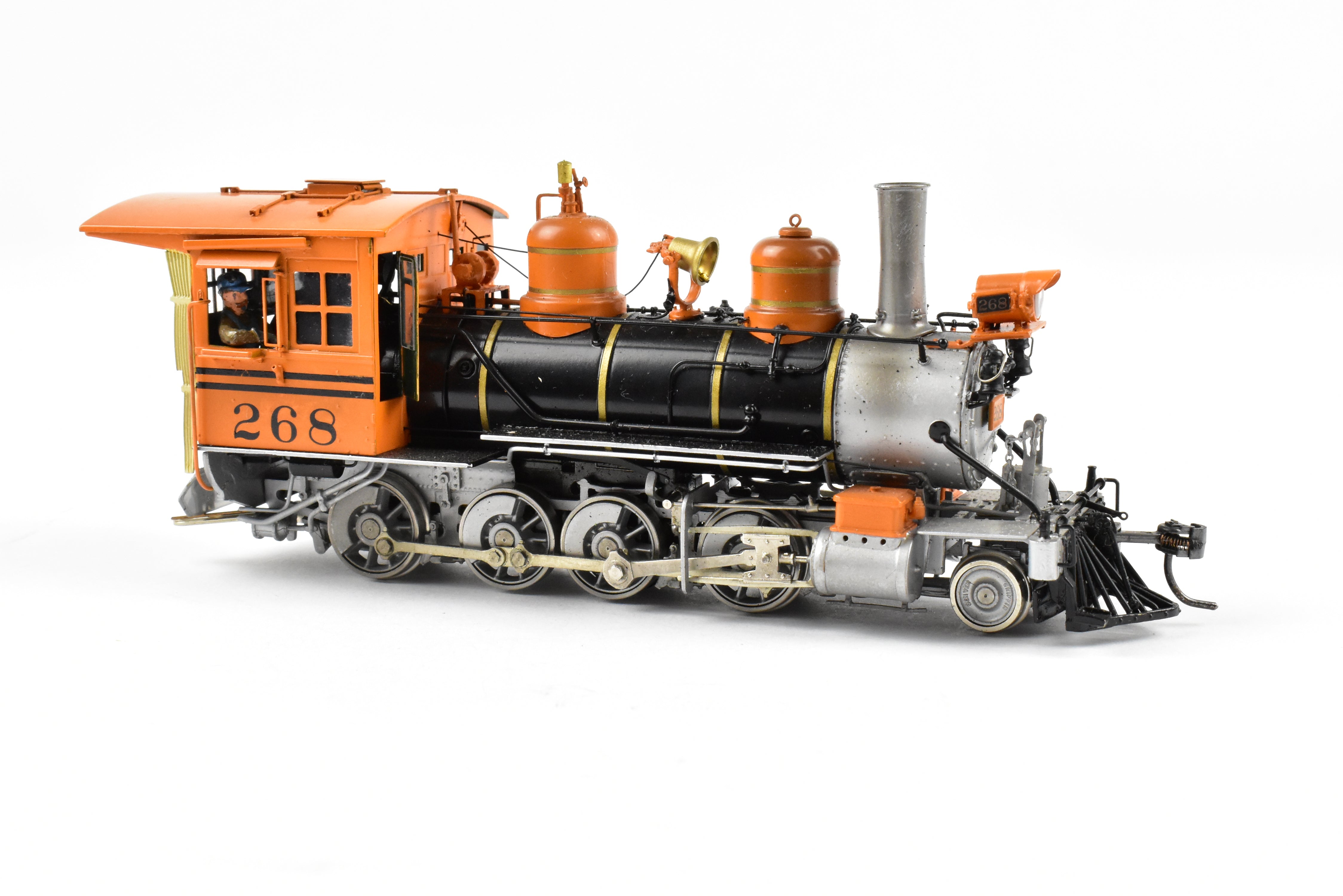 1989 Sn3 Brass Steam Locomotive Milestone Models D&RGW - Denver & Rio Grande Western Class C - 16 2 - 8 - 0 #268 with Bumblebee Scheme in Excellent Condition