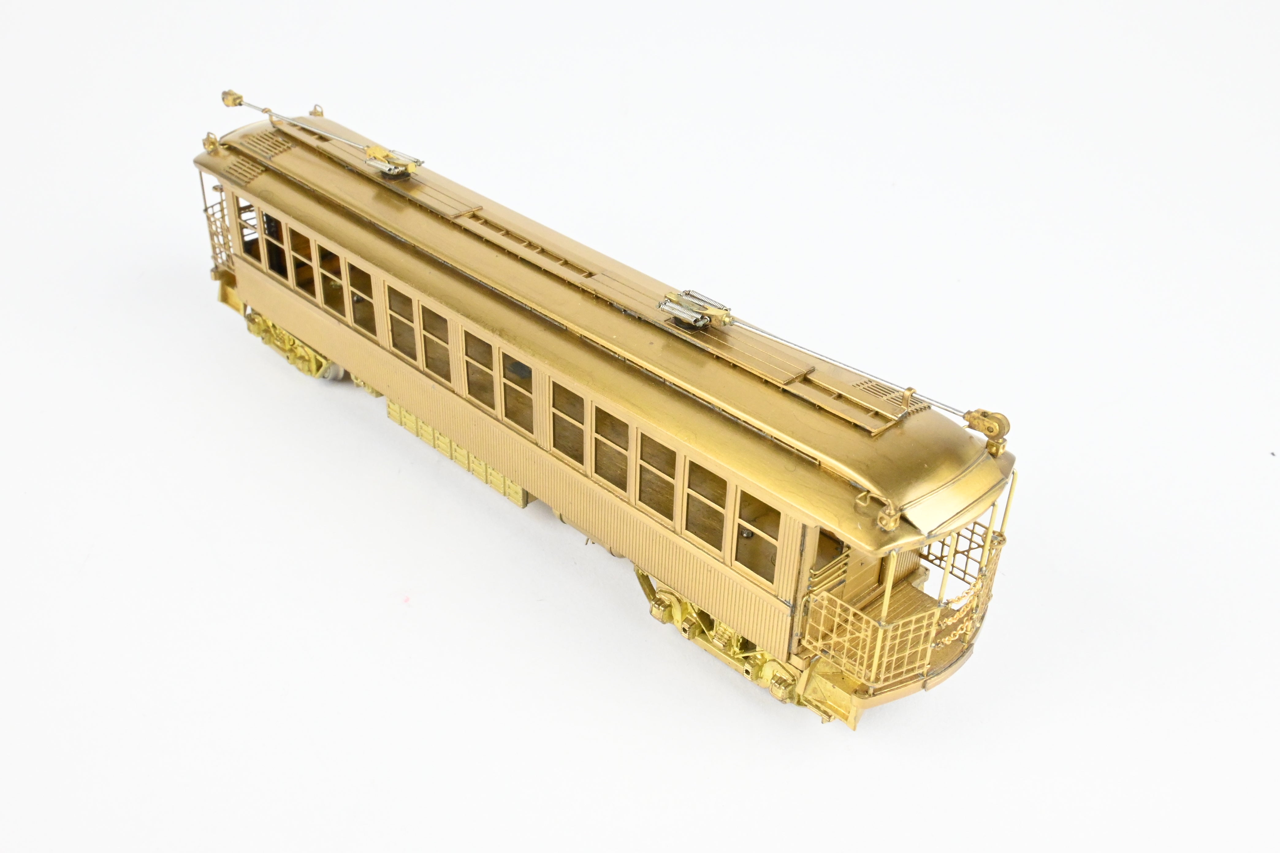High - Quality HO Scale Brass Model Train Set by WP Car Corp. - Brooklyn Rapid Transit/Brooklyn Union Elevated 1200 Equipped with Trolley Poles