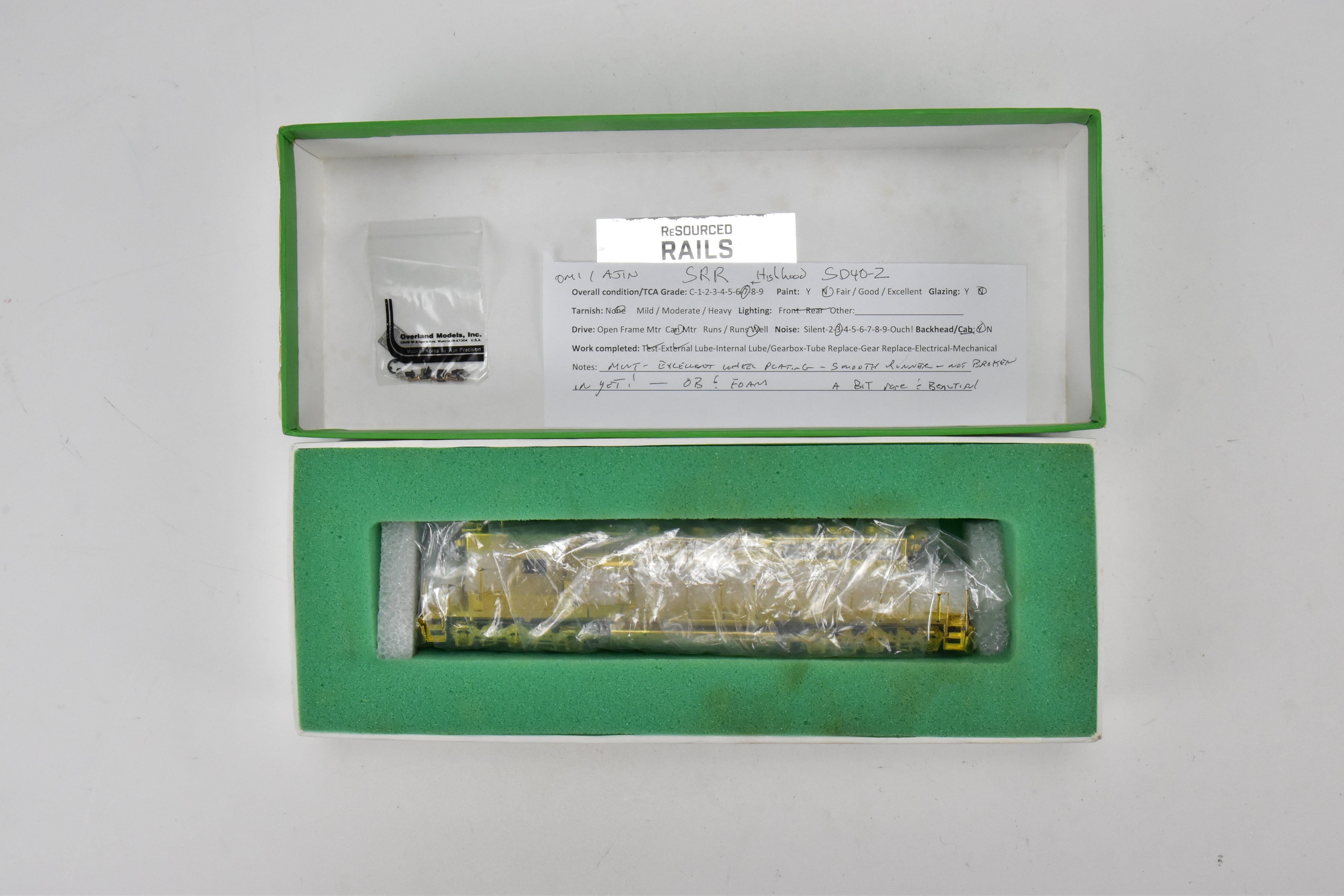 HO Brass OMI SRR Southern Railway EMD SD40 - 2 High Short Hood Nos. 3218 - 3328