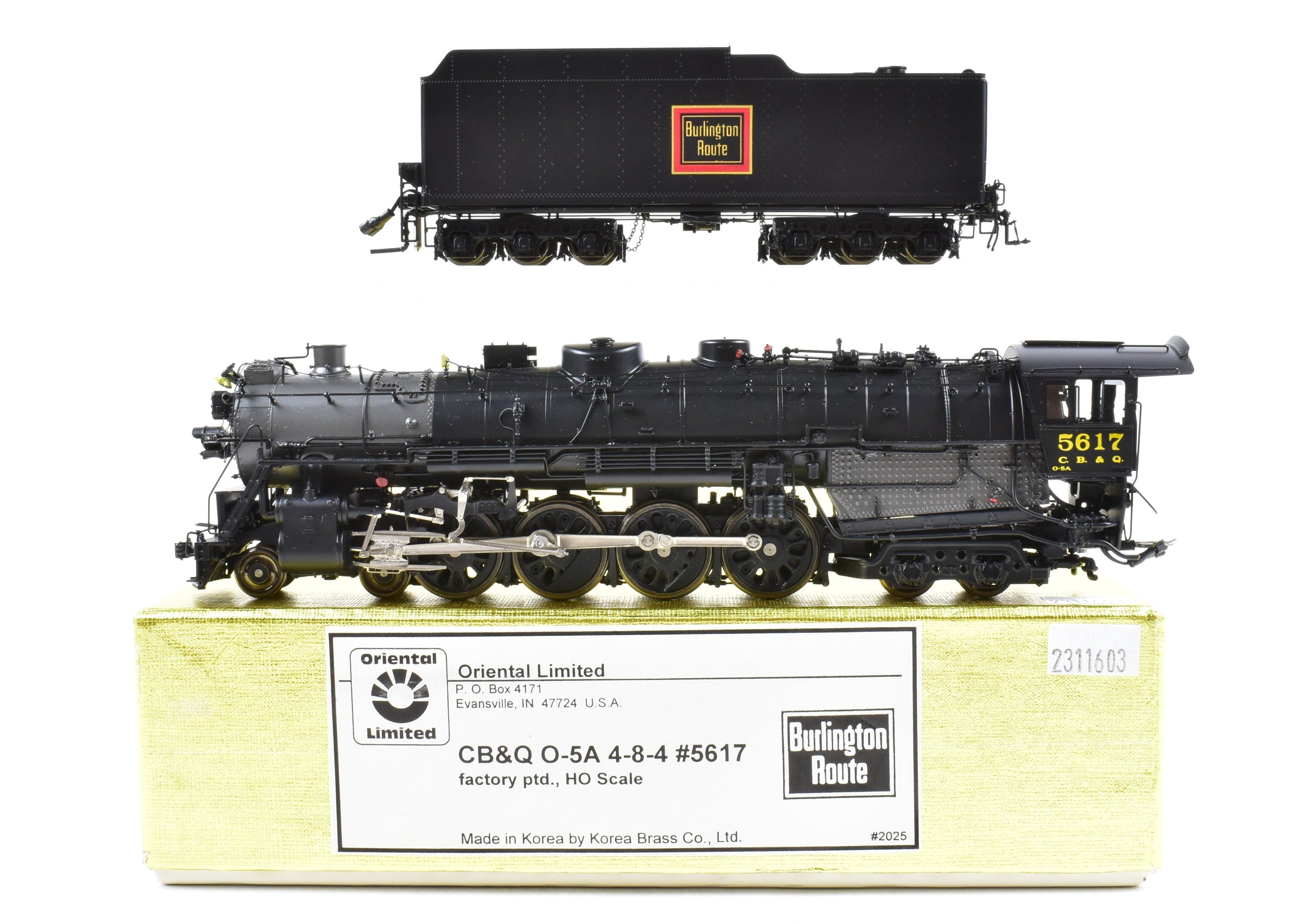 HO Scale Brass Oriental Limited CB&Q Burlington Route O - 5a 4 - 8 - 4 Factory - Painted Locomotive #5617
