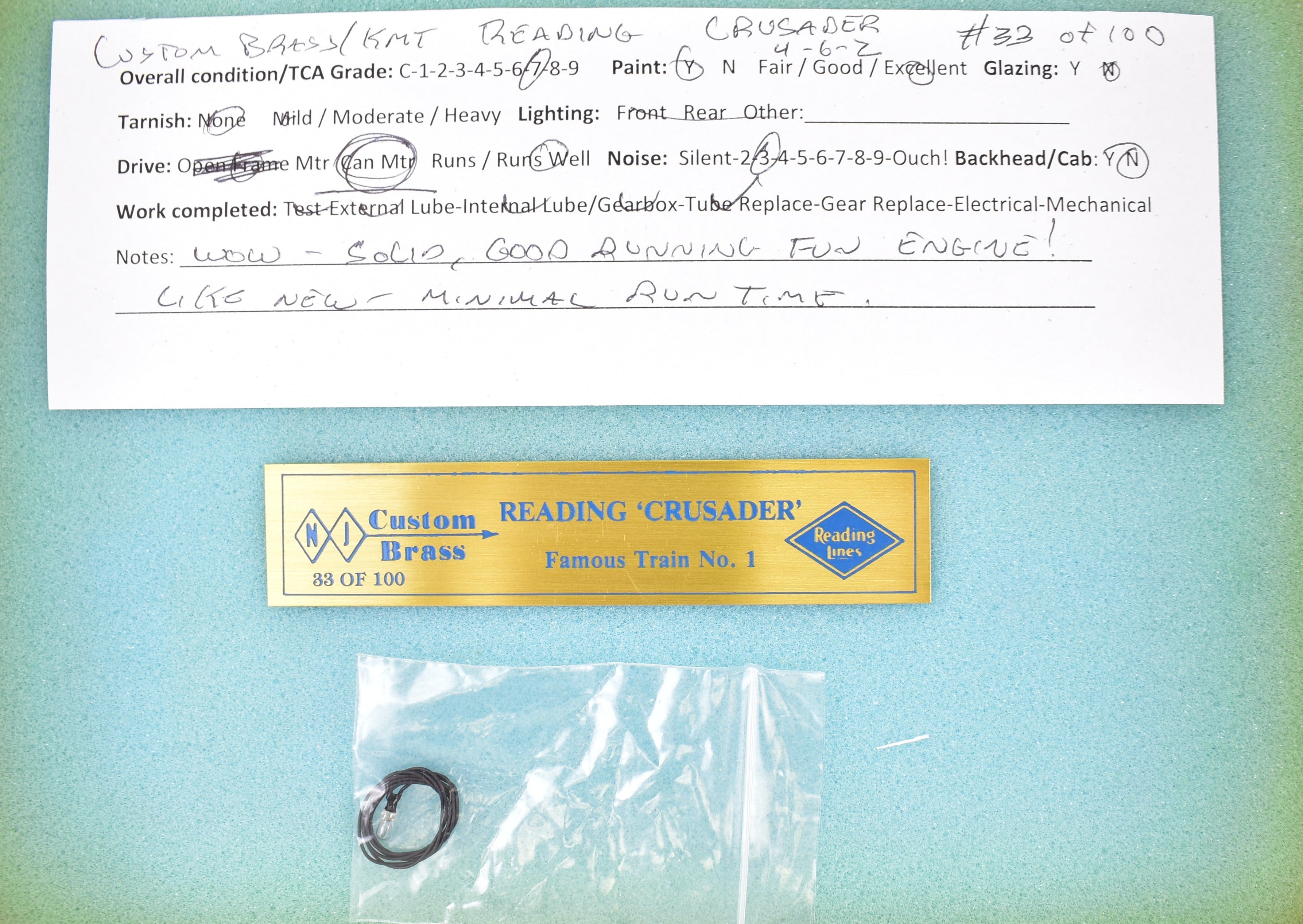 HO Scale Custom Brass Reading G-1b 4-6-2 Crusader Famous Train #1 FP Model by NJ Custom Brass