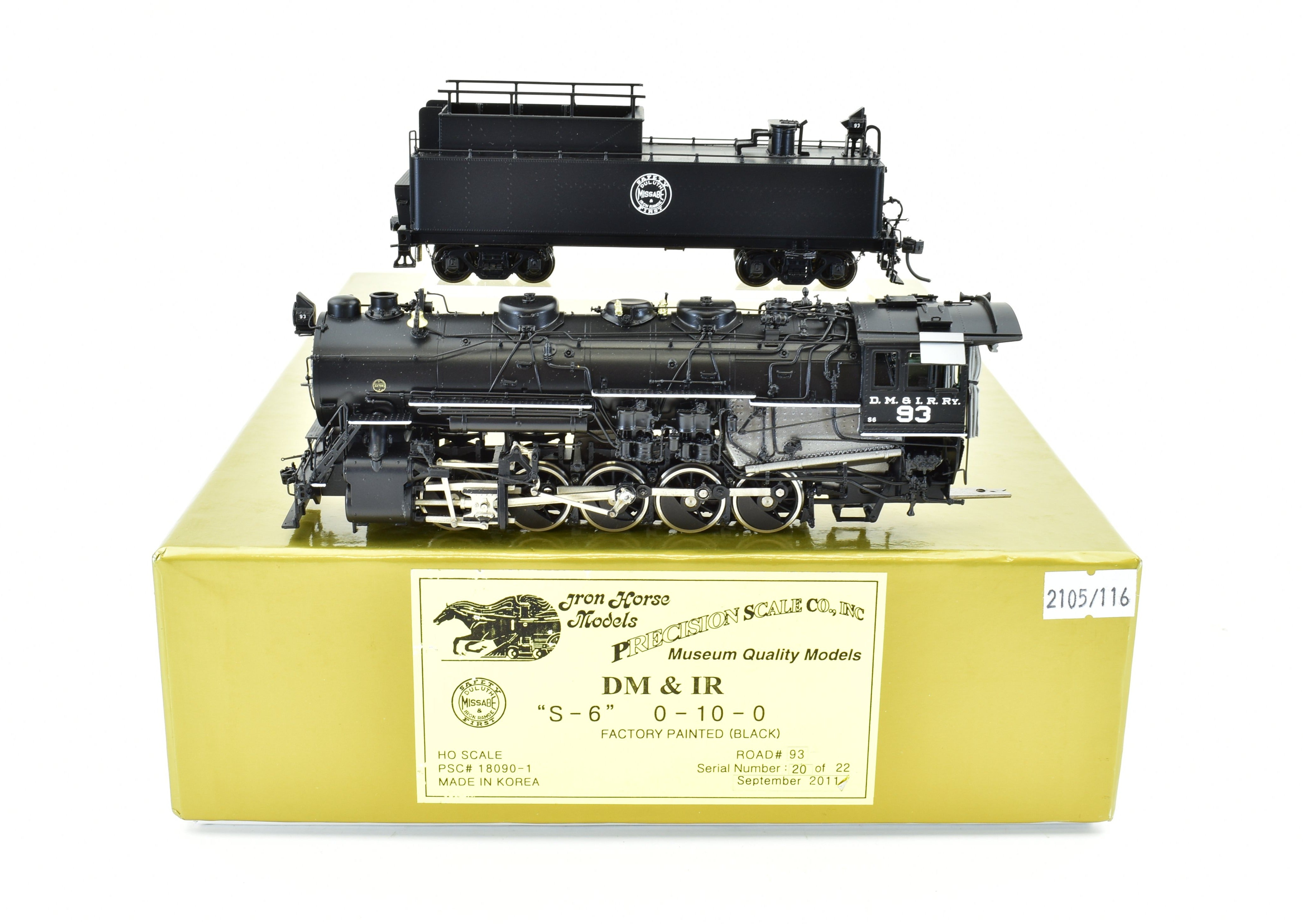 HO Scale Brass Model Train - Precision Scale Co. DM&IR S-6 0-10-0 Factory Painted Prototype #93