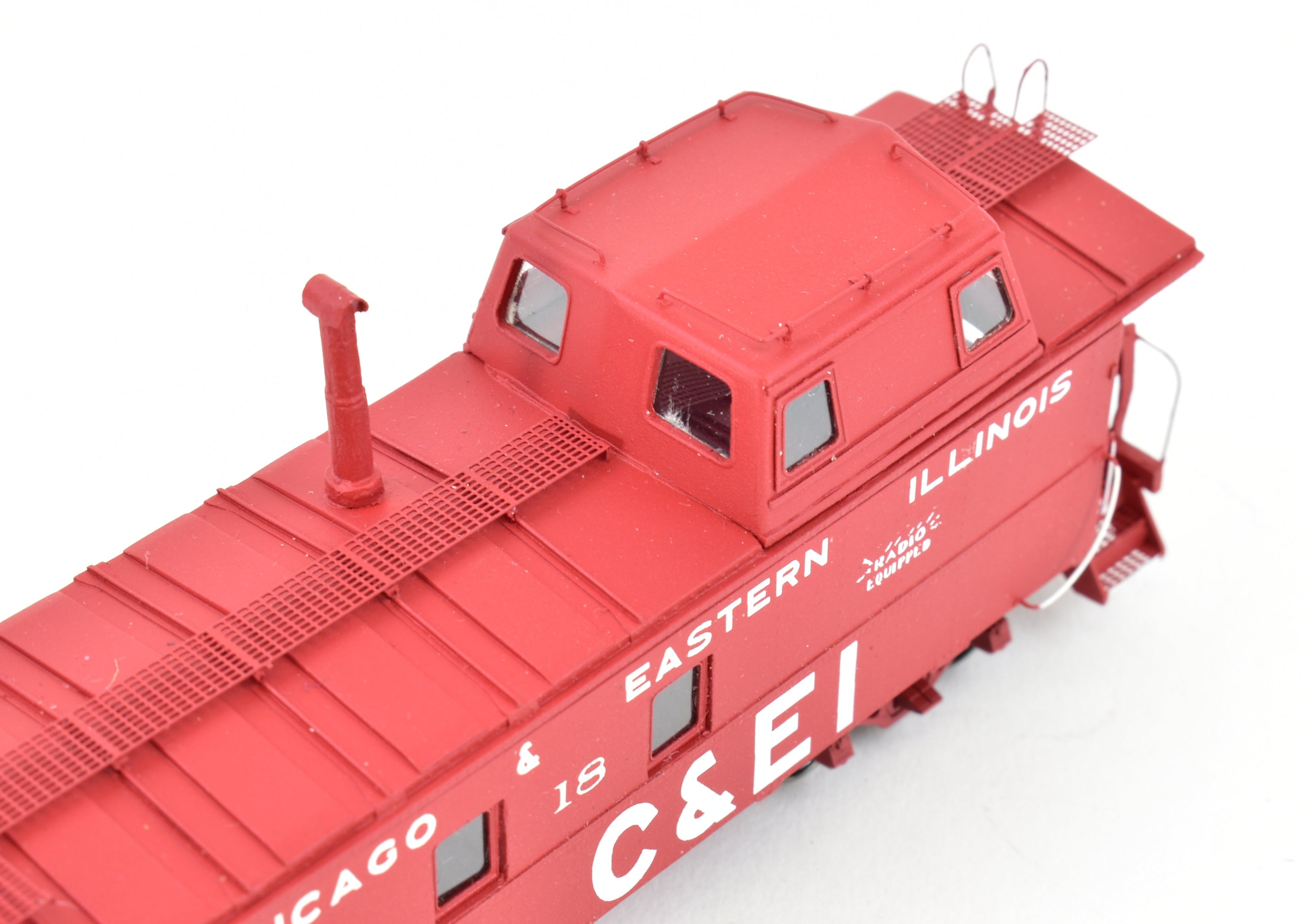 HO Scale Resin Model Railroad Wright Trak Chicago & Eastern Illinois (C&EI) Streamline Cupola Caboose - Custom Built and Professionally Painted