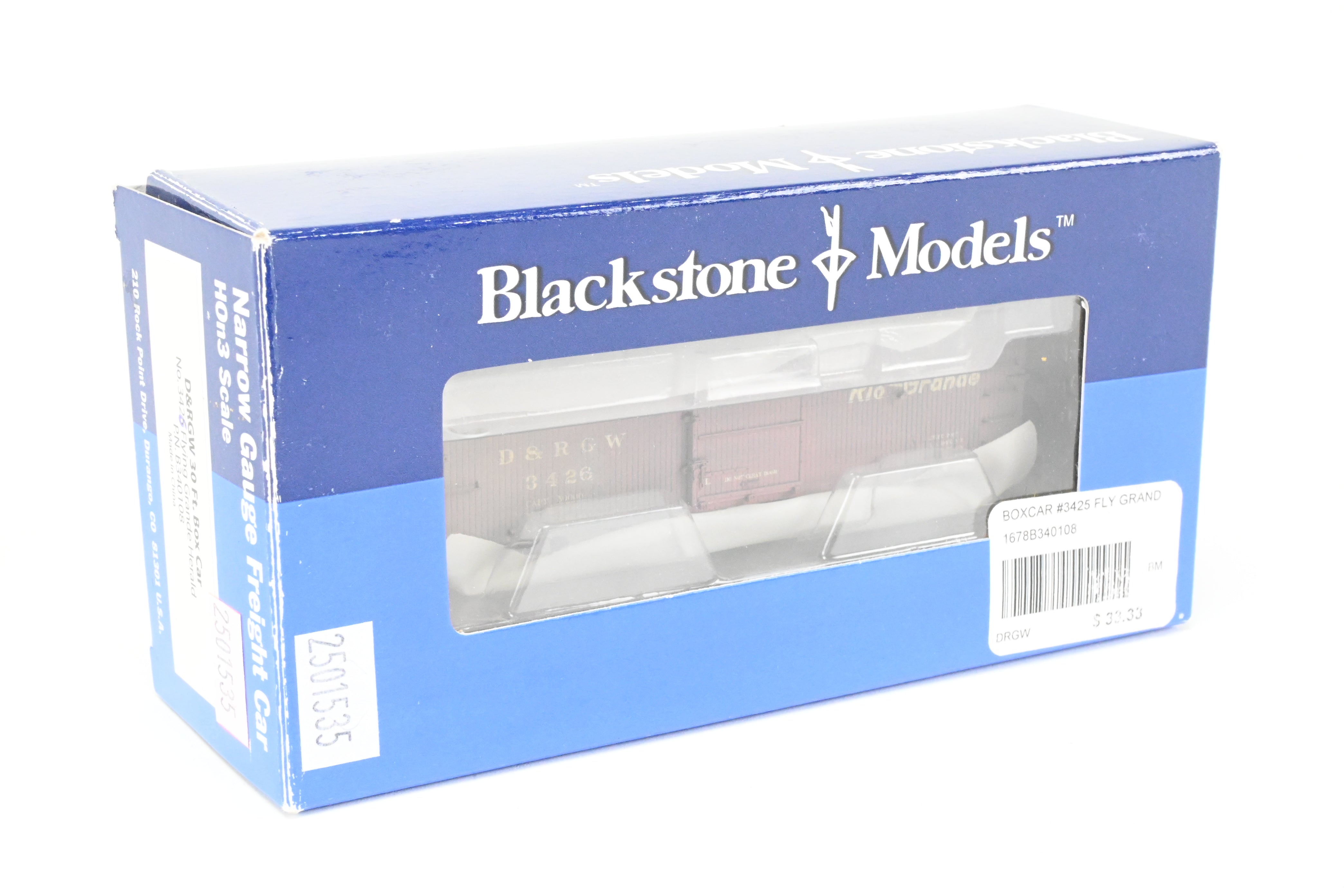 HOn3 Blackstone D&RGW 30' Renumbered & Weathered Box Car No. 3426