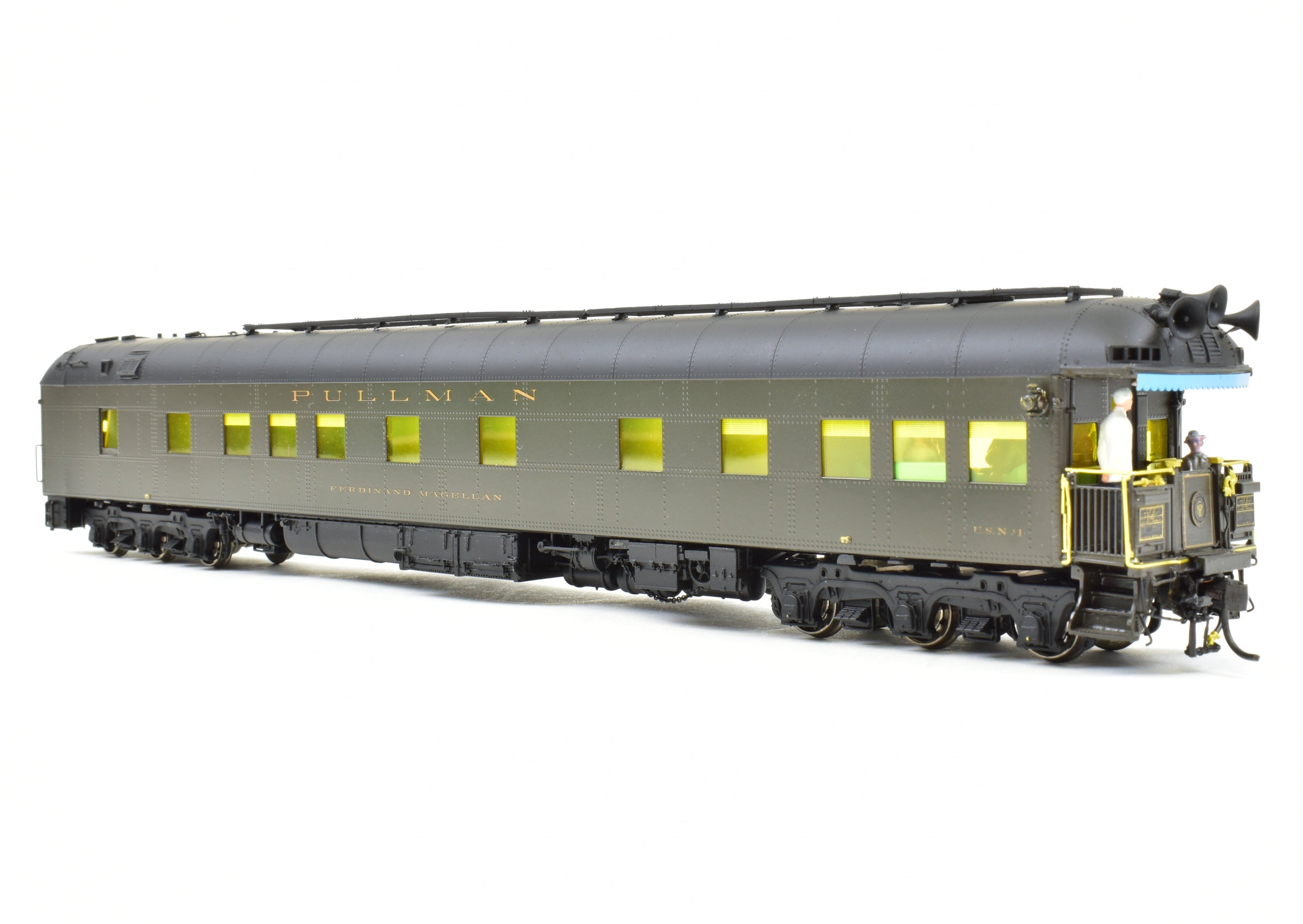 HO Scale Brass Model Pullman USN - 1 Ferdinand Magellan Presidential Car from Overland Models, Inc. Featuring Added Details for Reagan - Era Representation