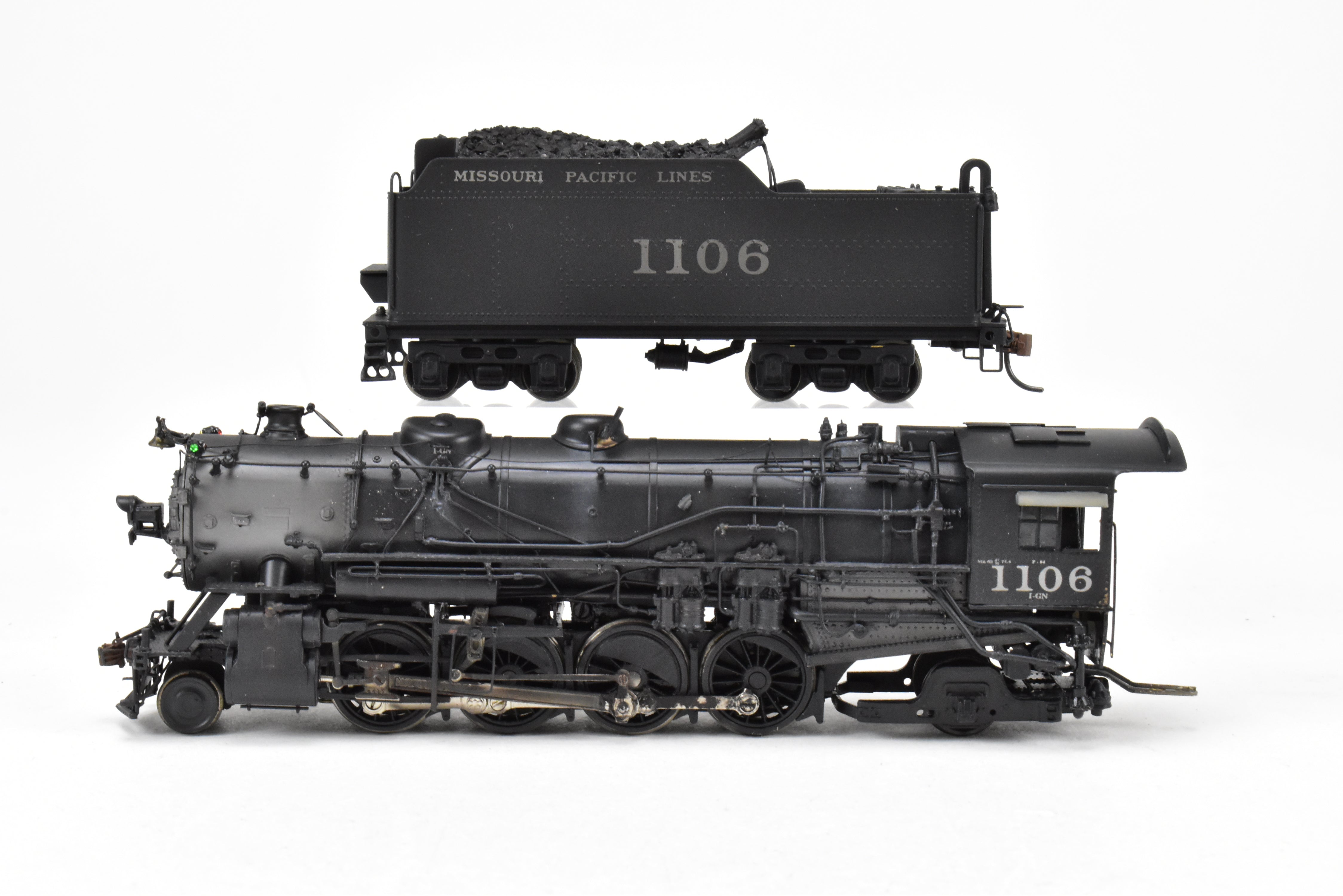 HO Scale Brass Hallmark Models Missouri Pacific Steam Locomotive: 1400 Class 2-8-2 Modified to 1100 Class with Brand - New Tender CP No. 1106