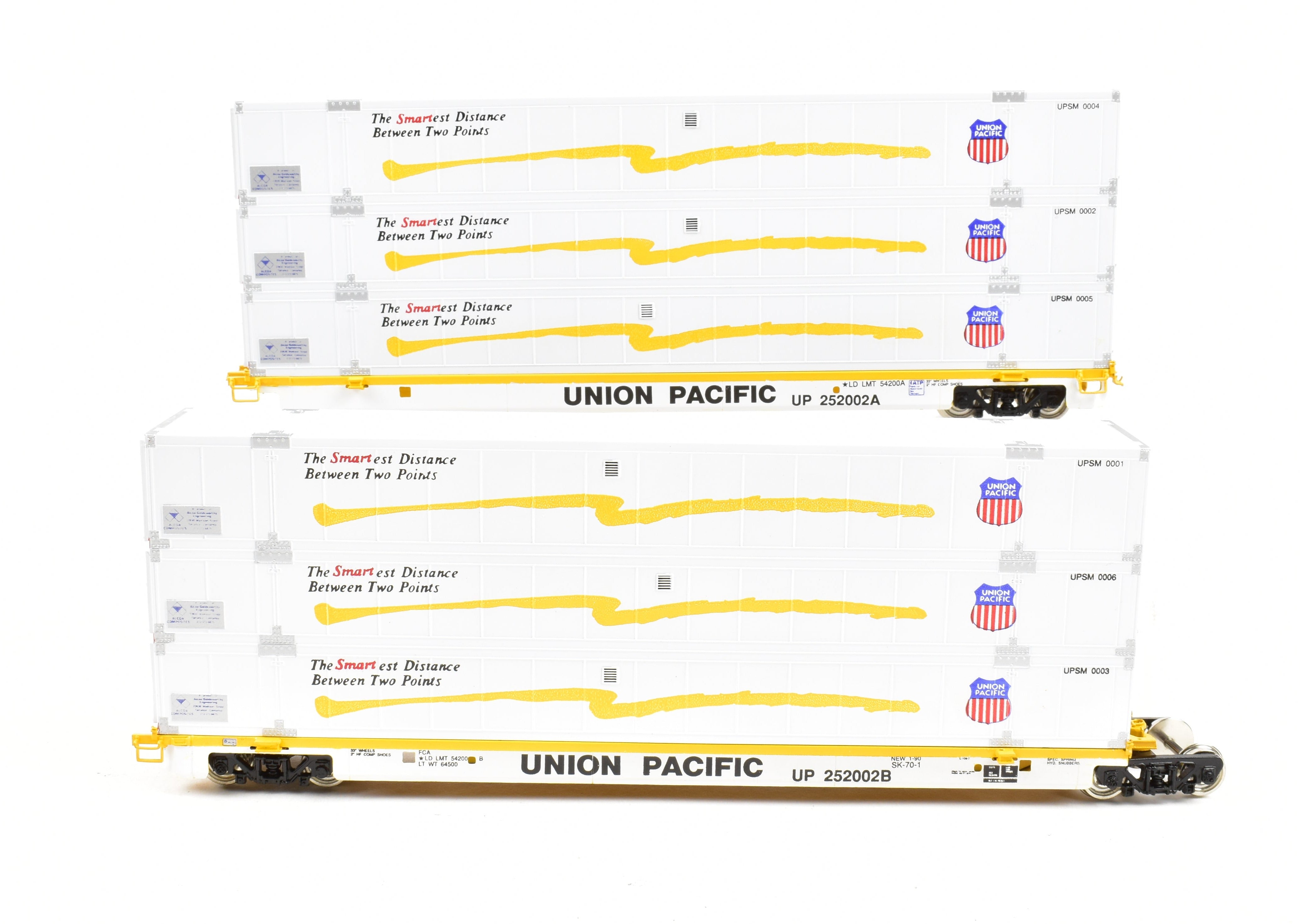 HO Brass Union Pacific Triple Stack Smart Car No. 252002A/B by Overland Models