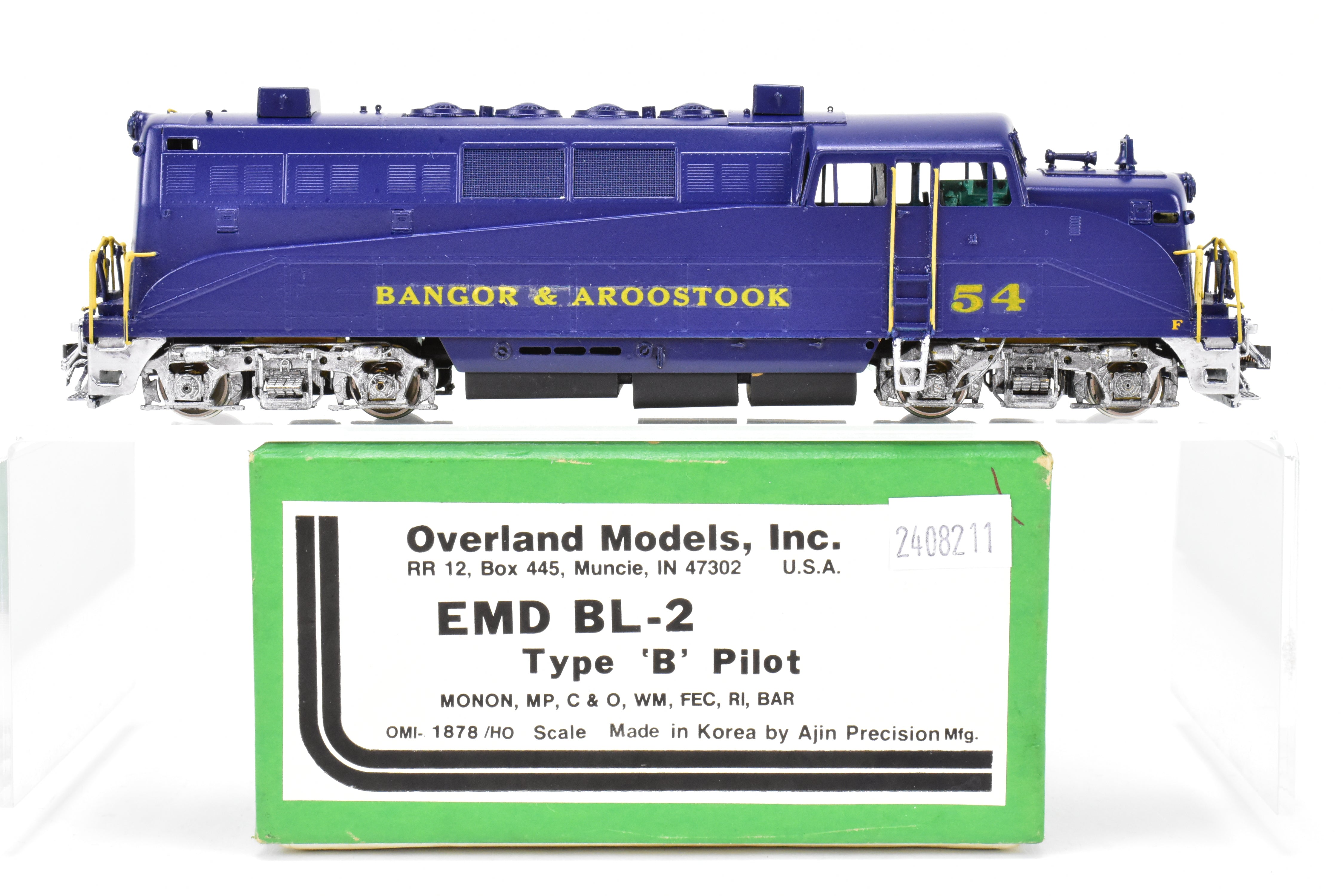 HO Brass OMI - Overland Models Inc. Bangor and Aroostook EMD BL - 2 Type B #54 with Blue Paint