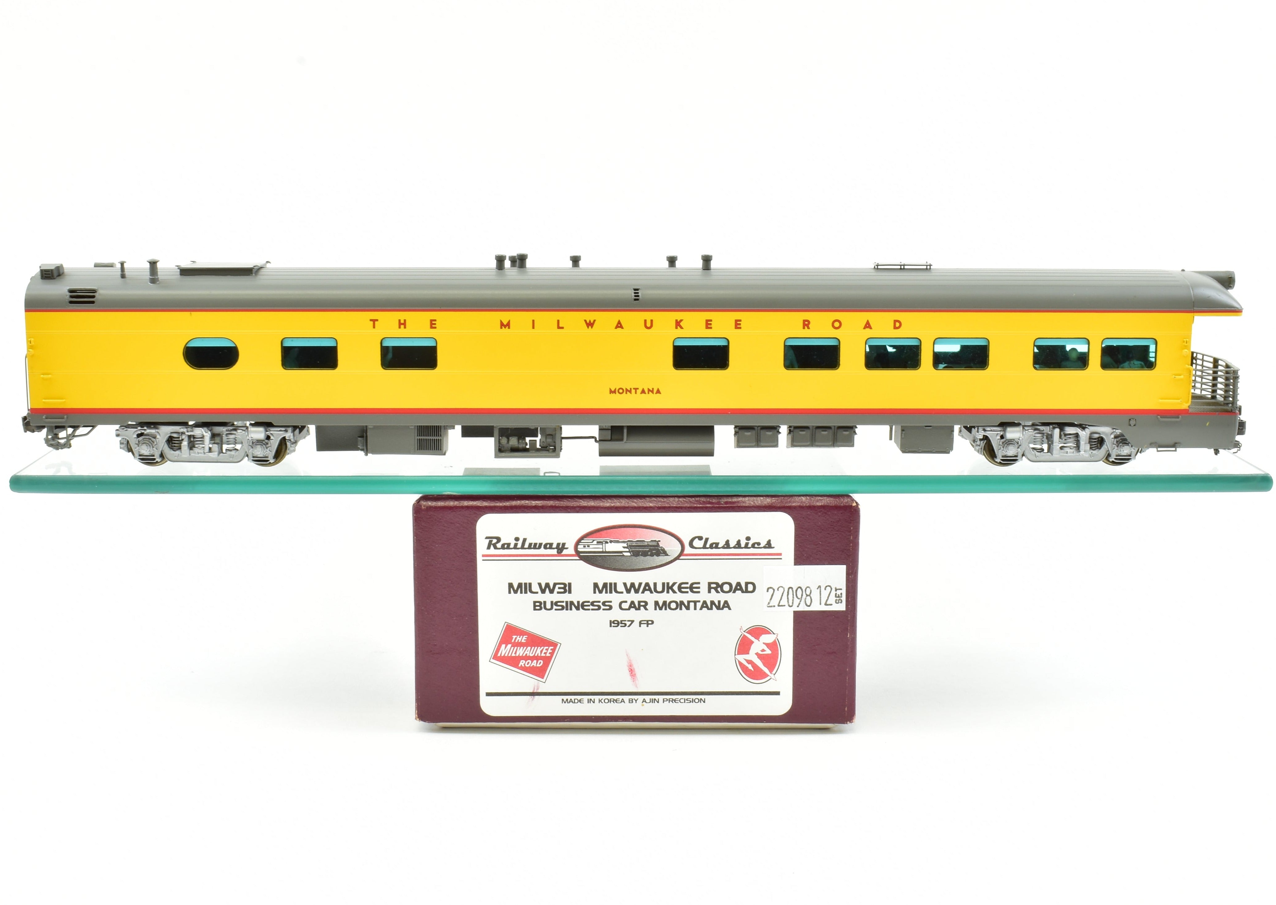 1957 HO Brass Milwaukee Road Business Car 'Montana' Factory Painted by Railway Classics