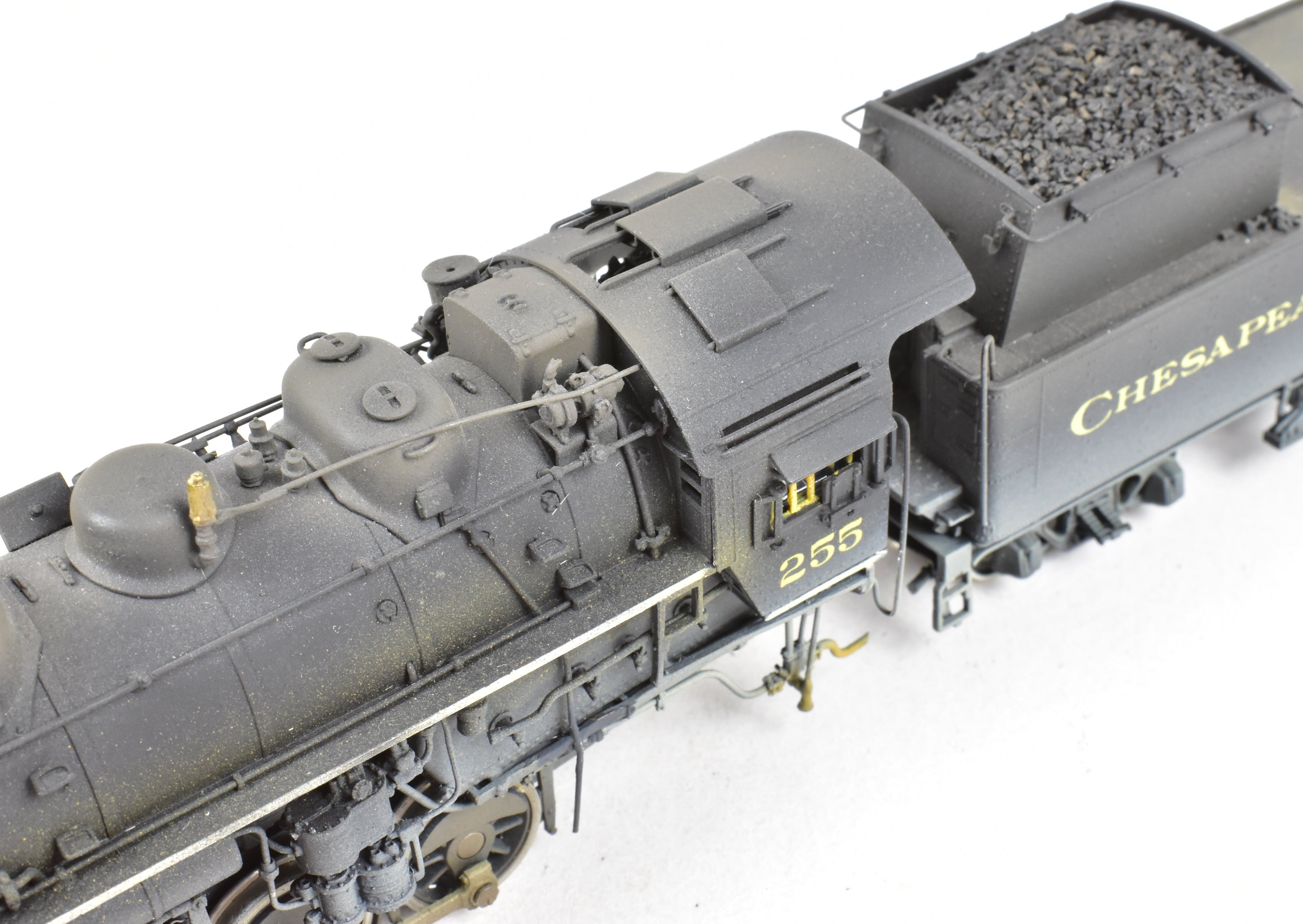 HO Scale Brass Precision Scale Co. Chesapeake & Ohio Class C - 16 0 - 8 - 0 FP Model Locomotive with Weathered No. 255, Equipped with DCC & Sound Function
