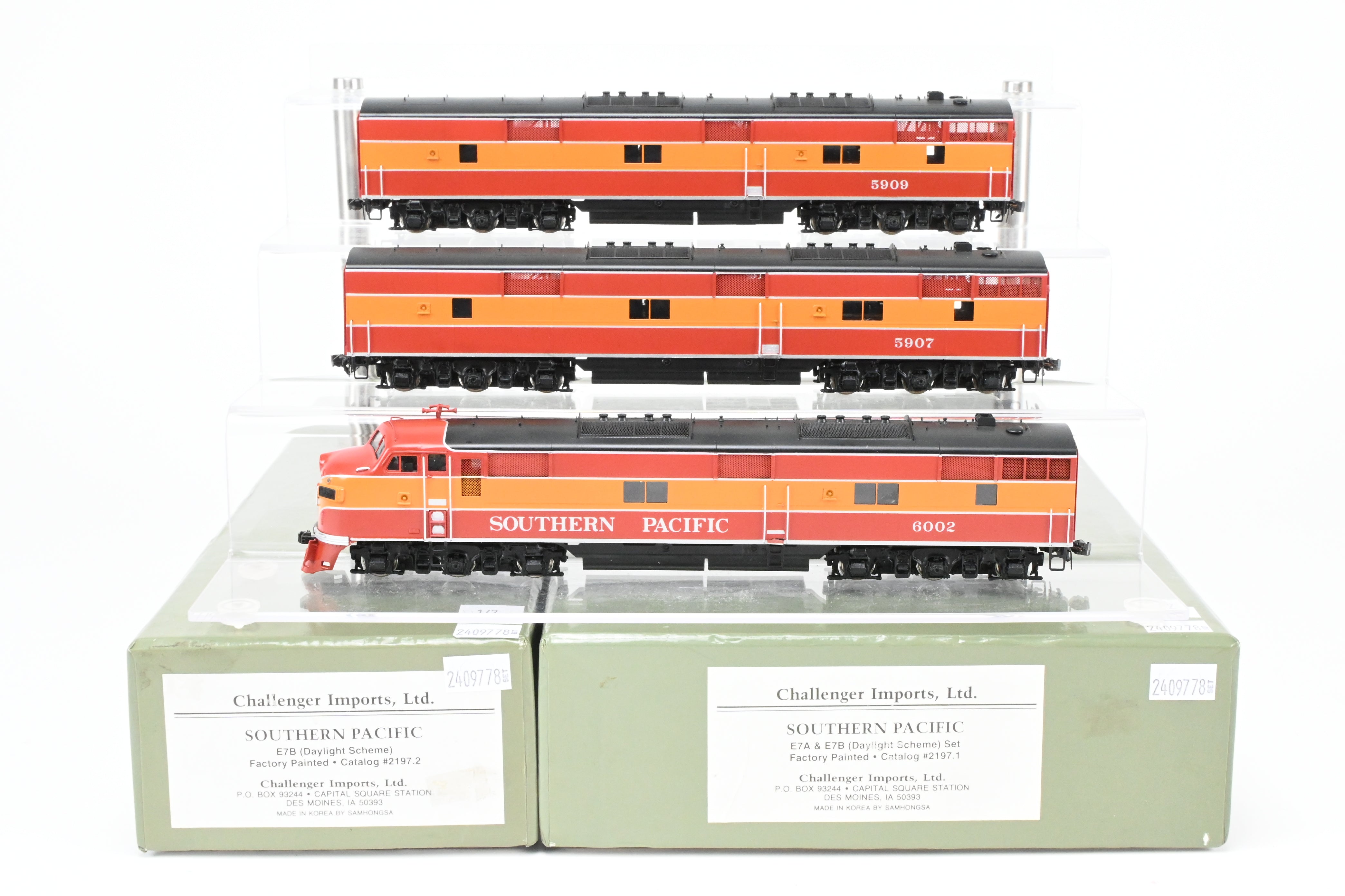 Challenger Imports HO Brass EMD E7A/B/A Set in Daylight Scheme #6002/5907/5909