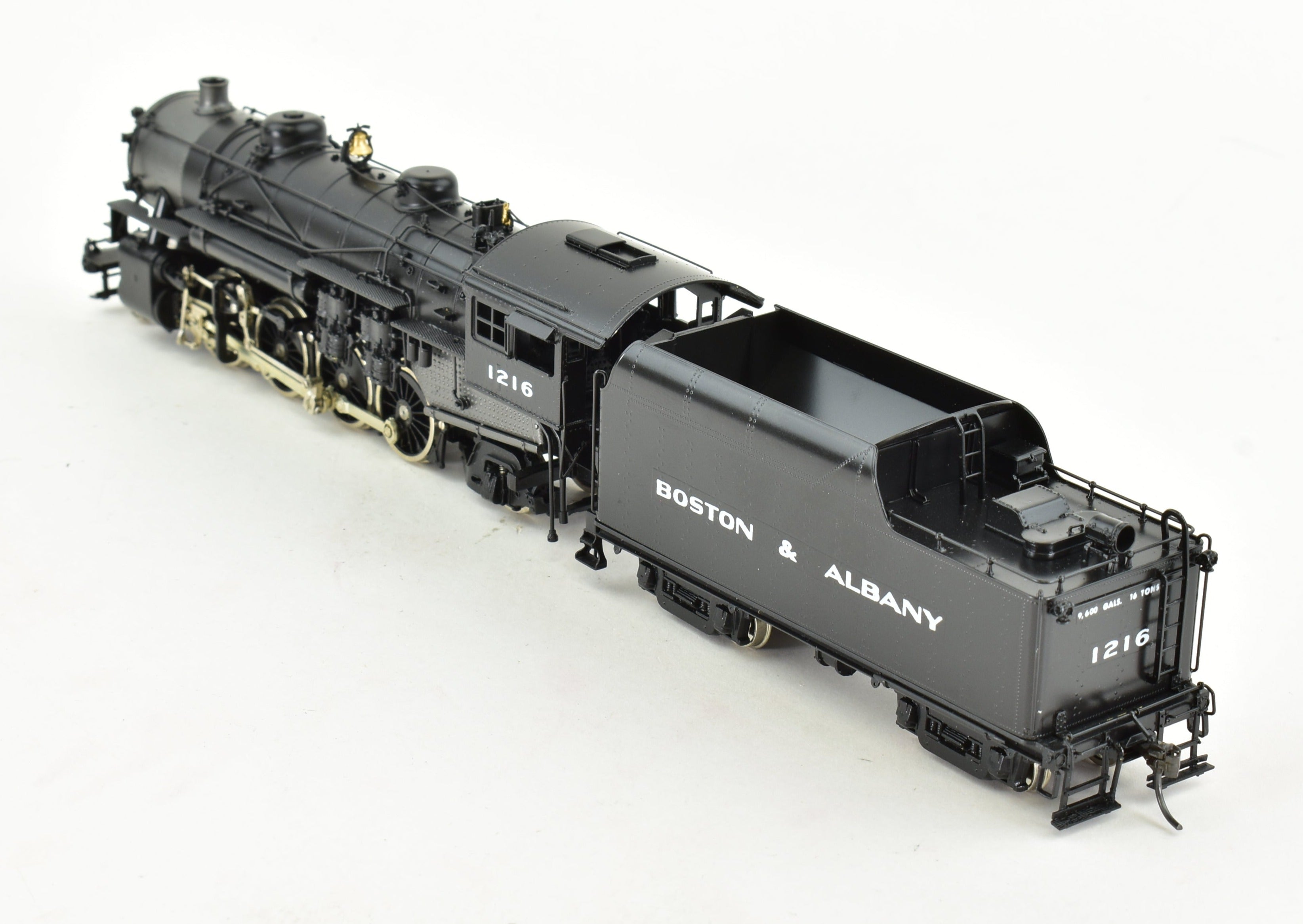 HO Scale Brass Model Train CON Key Imports B&A - Boston & Albany H - 5j Class 2 - 8 - 2 Mikado Steam Locomotive #1216 with Factory Painting