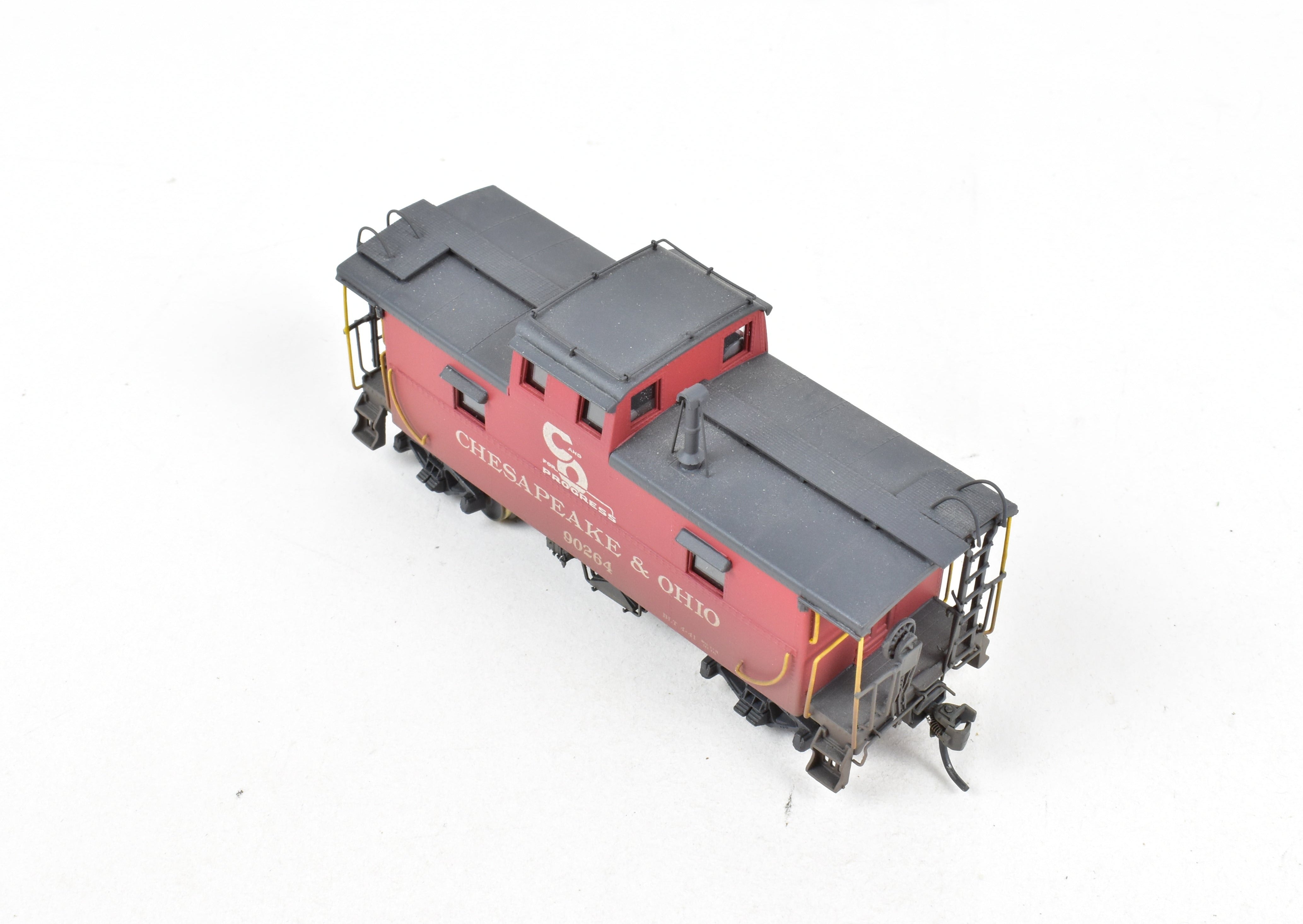 HO Scale Brass OMI - Overland Models, Inc. Chesapeake & Ohio (C&O) Steel Caboose Custom Painted in Caboose Red and Grimy Black from the #90200 - 90299 Series