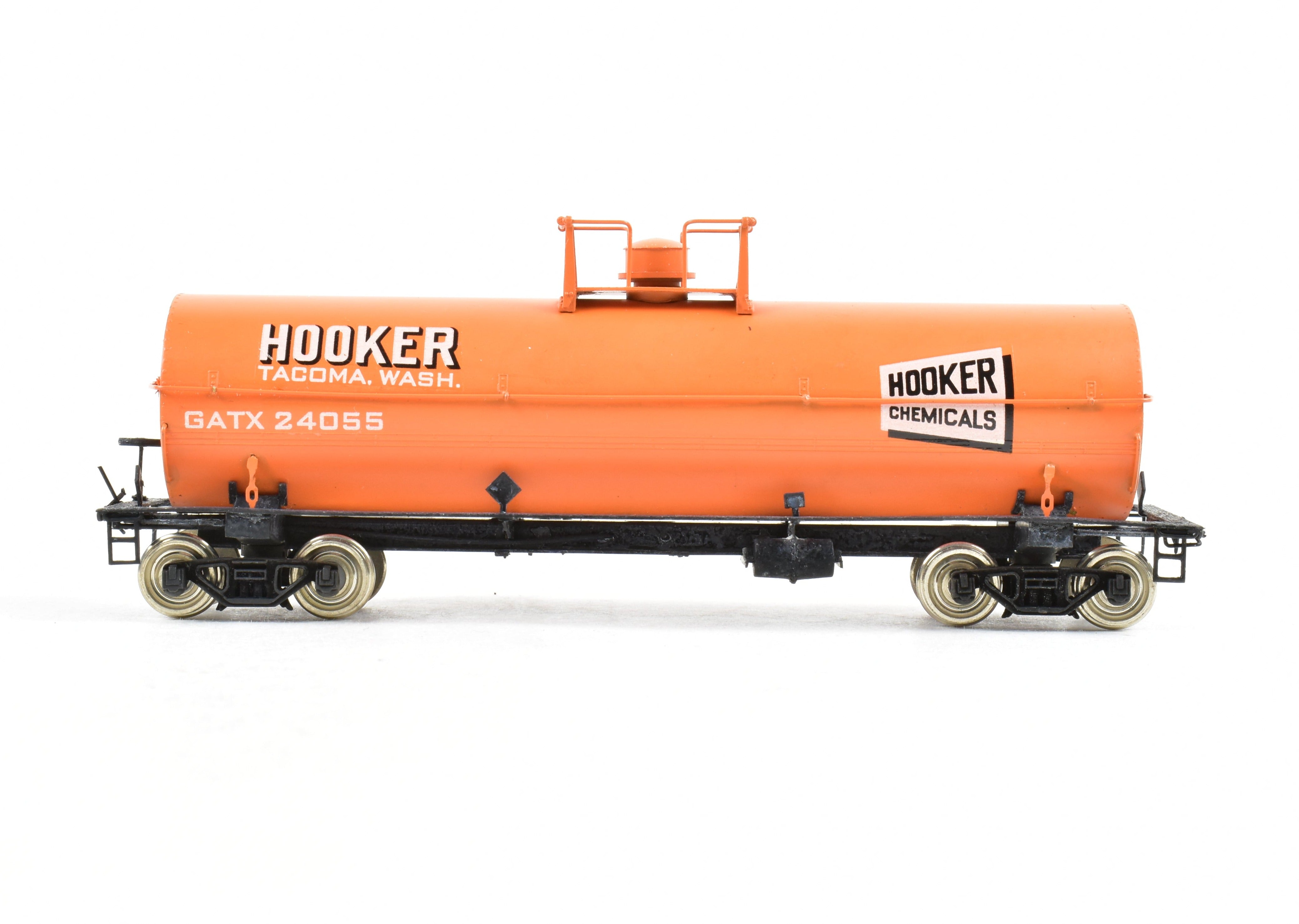 HO Brass PSC Precision 11,141 Gallon Orange Hooker Chemicals Tank Car