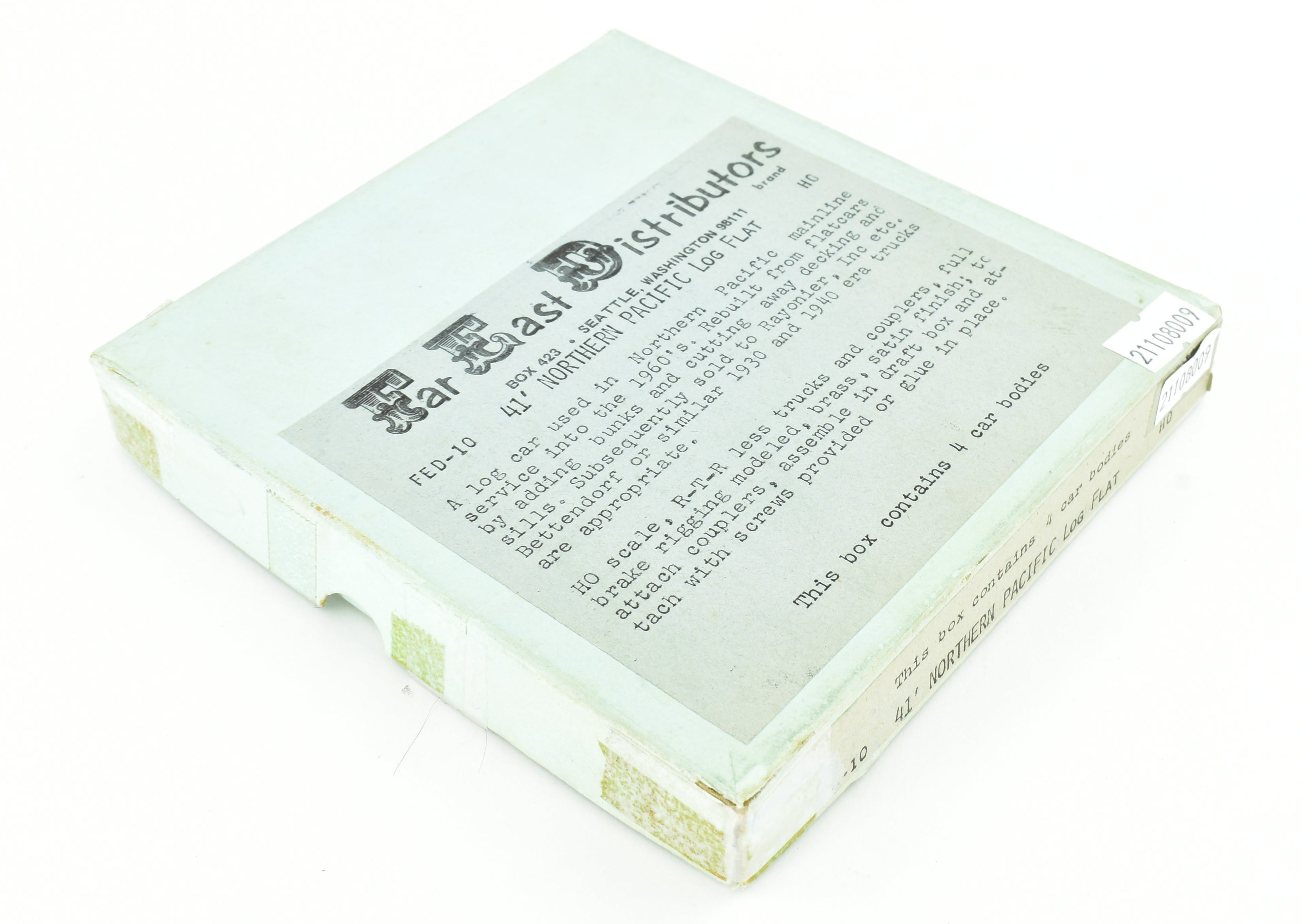 HO Brass 41' Log Cars 4-Pack by Far East Distributors, No Trucks