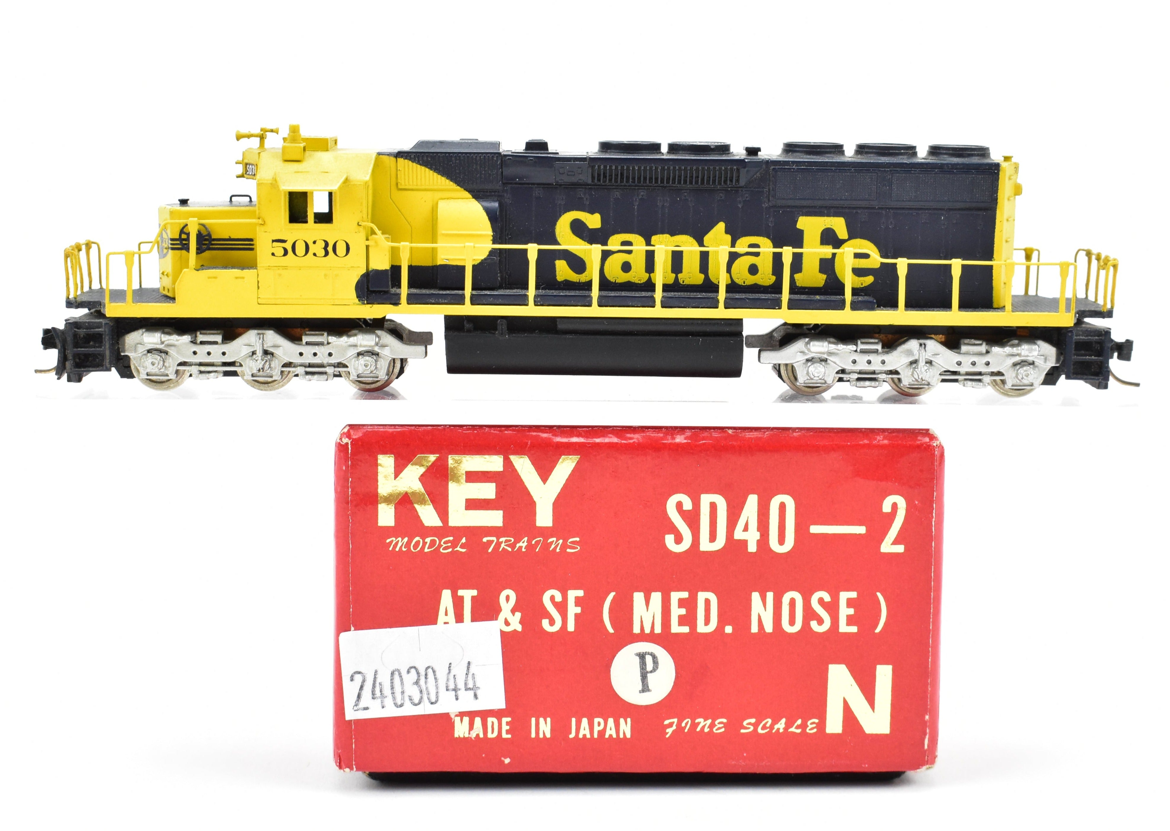 N Scale Brass Key Imports AT&SF Santa Fe EMD SD40 - 2 Medium Nose #5030 FP Model