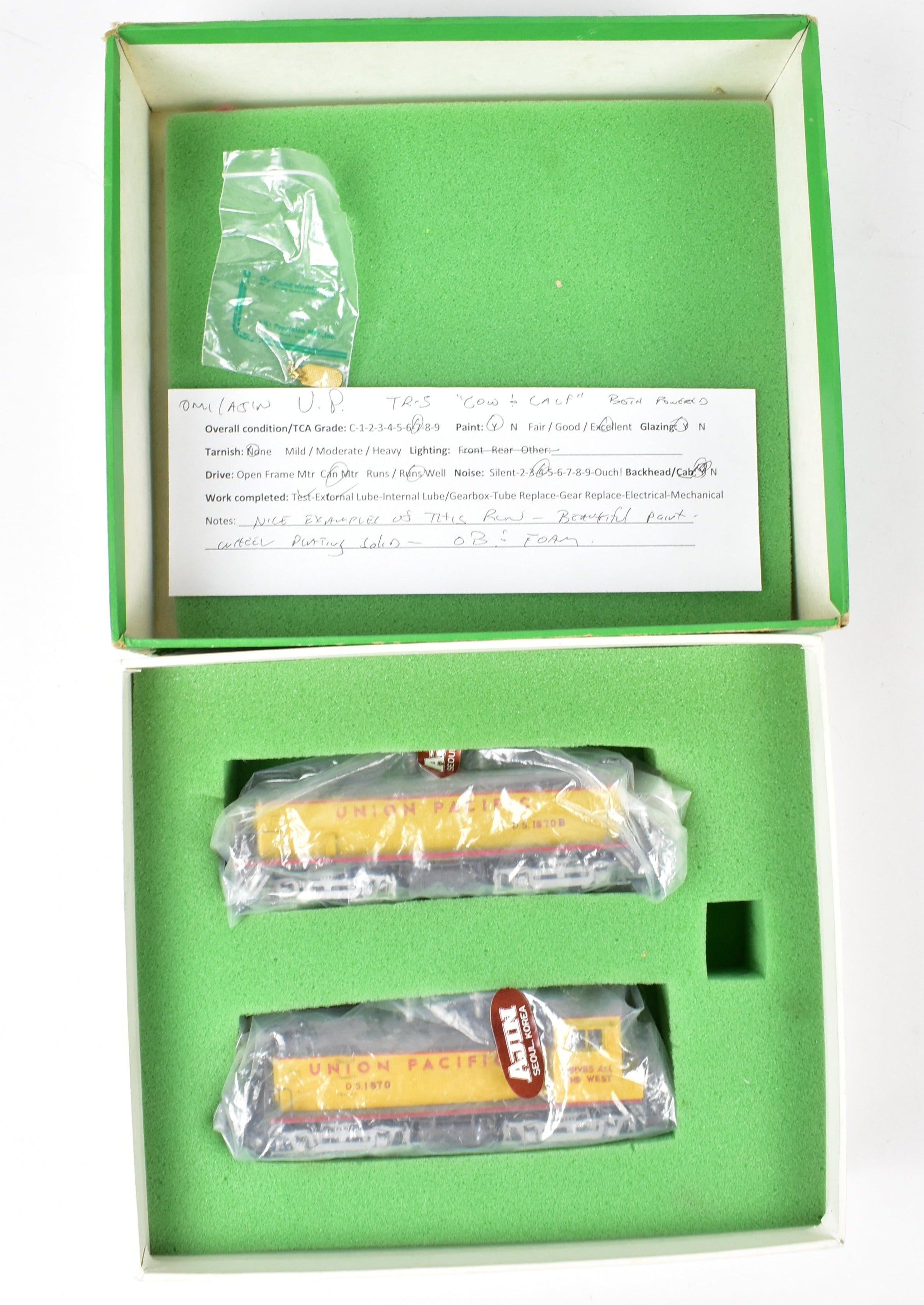 HO Scale Brass Union Pacific TR - 5 Cow/Calf Set Model by Overland Models, Inc. (OMI) for Cajon Pass Helper