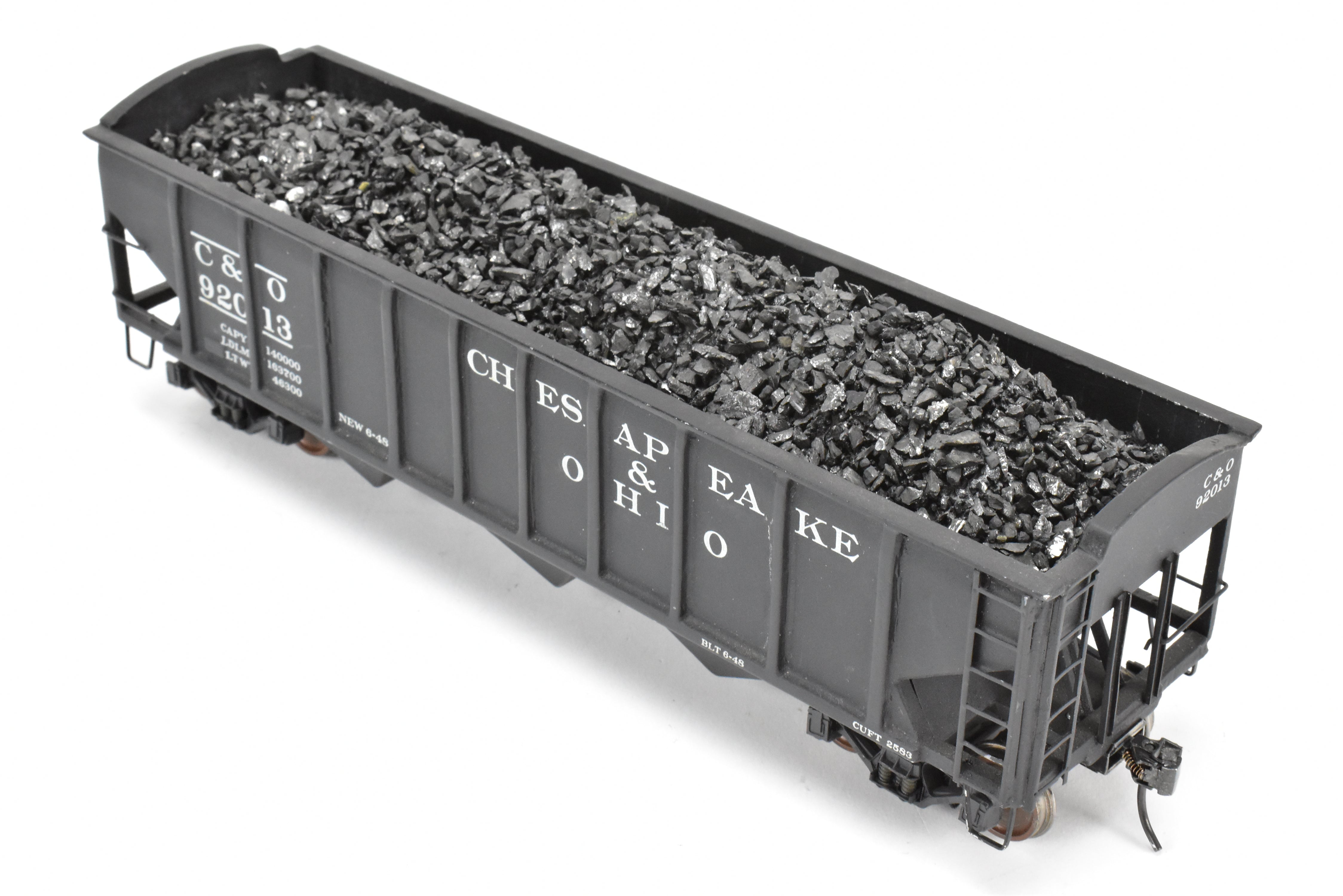 O Scale Brass Model Train - US Hobbies C&O (Chesapeake & Ohio) ACF Welded Triple Hopper, Custom Painted with Number 92013 and No Original Packaging