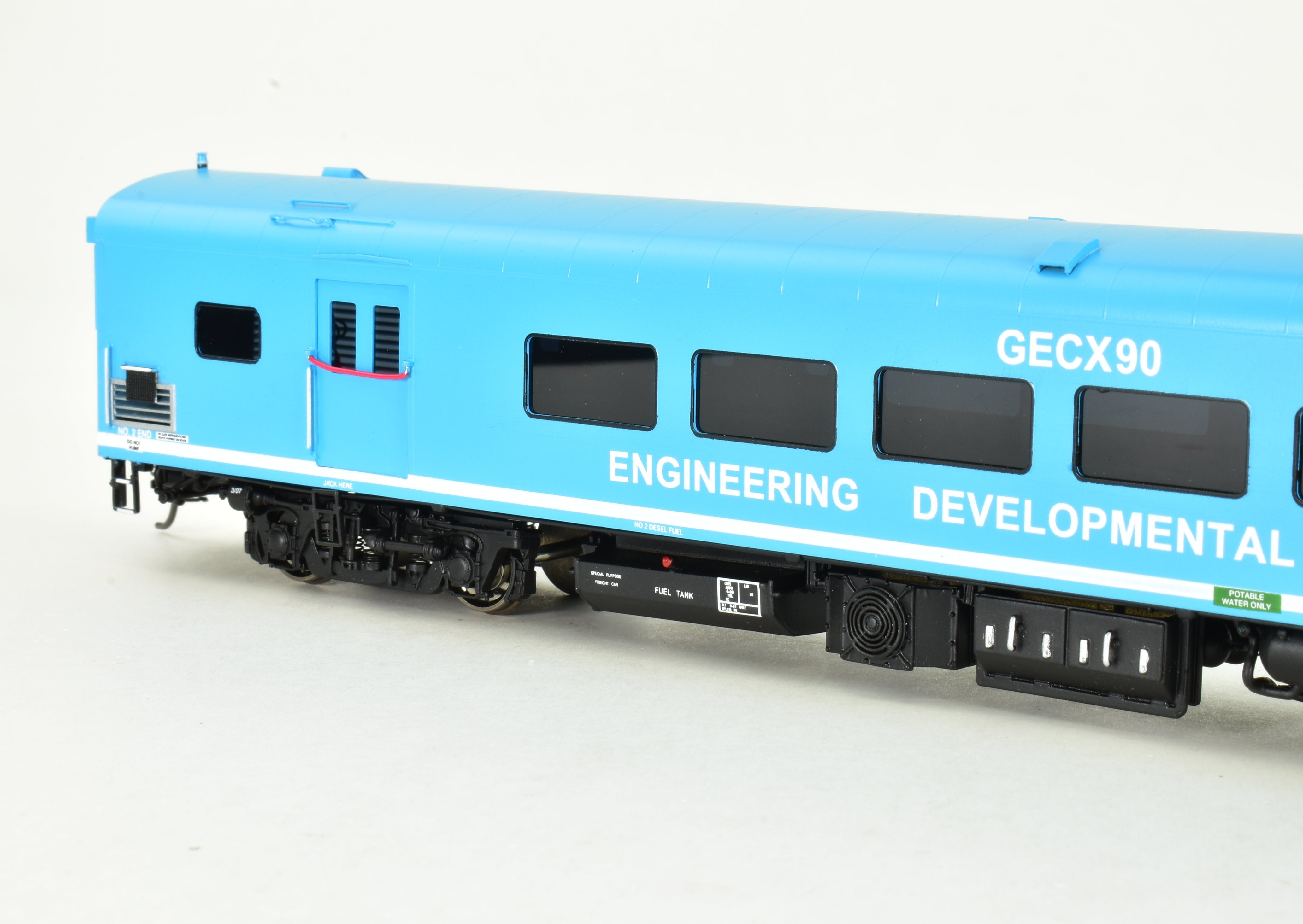 HO Scale Brass Model Train Set - Overland Models Inc. GE Demo, General Electric Demonstrator GE Evolution and Test Car Set with Factory Paint