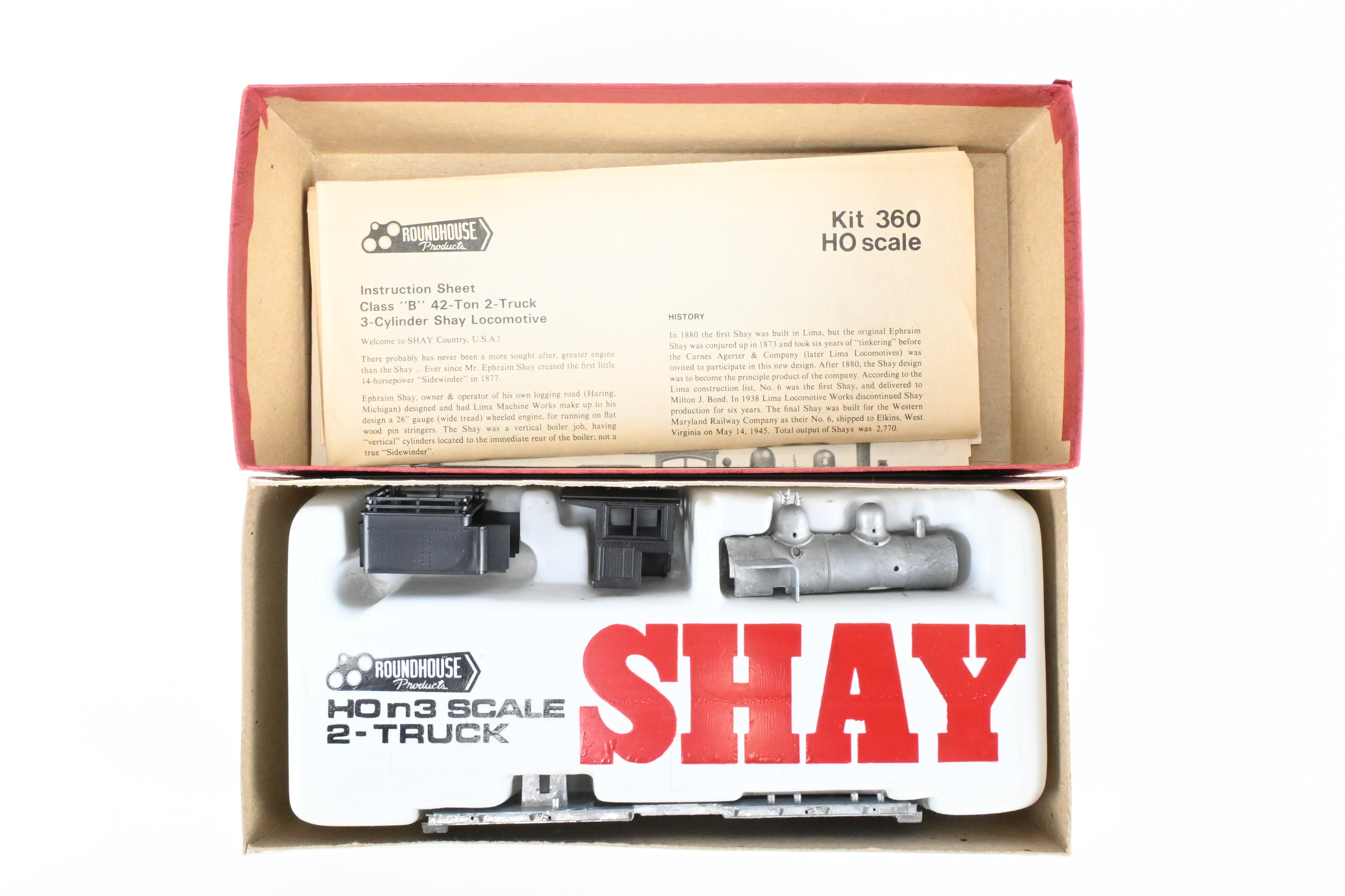 HOn3 MDC Unassembled 2-Truck Shay Kit for Roundhouse of Various Roads