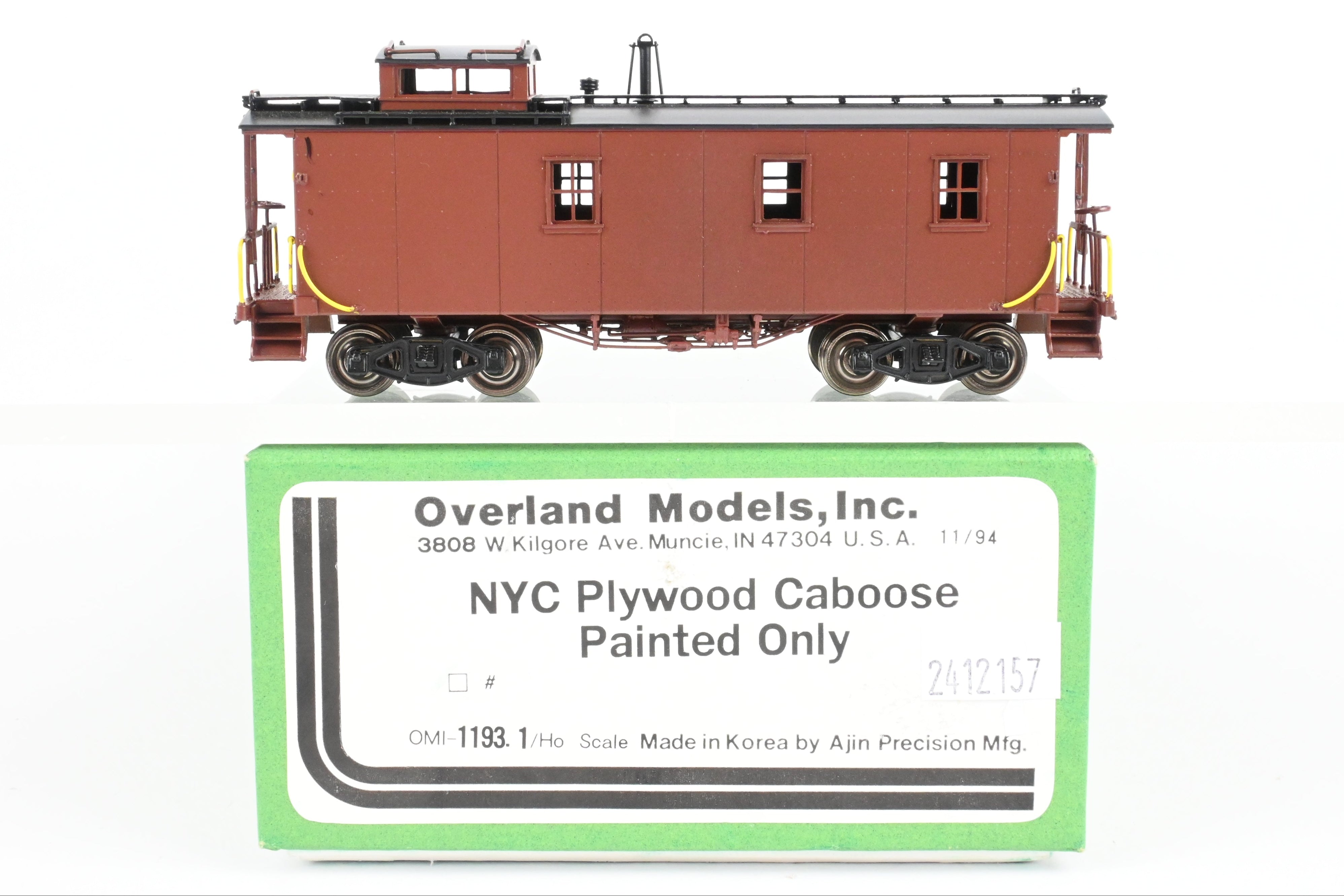 HO Brass OMI NYC 19000 Series Factory-Painted Unlettered Plywood Caboose Model