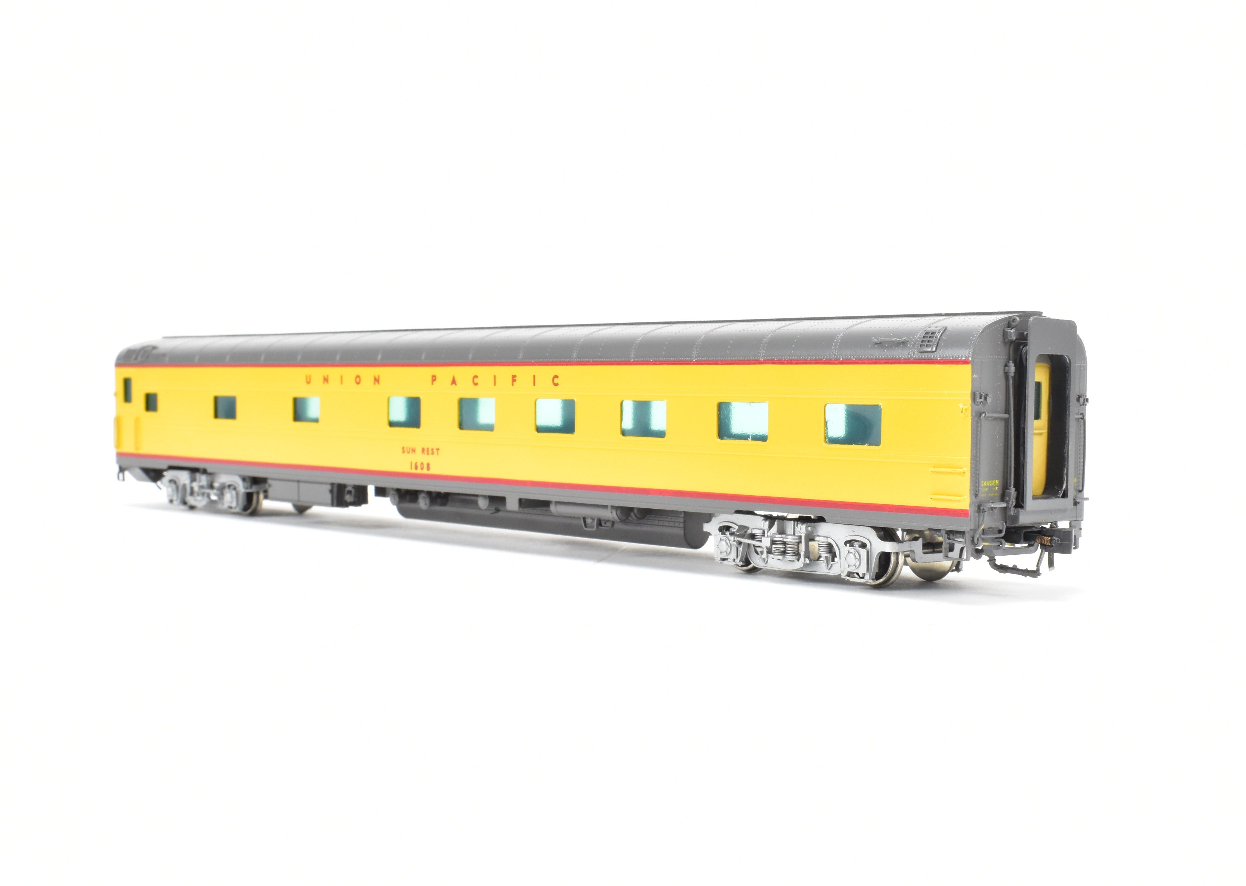 HO Scale Brass Model Train - Union Pacific Sun Series 11 - Bedroom Sleeper Car C/P #1608 by Wasatch Model Co.