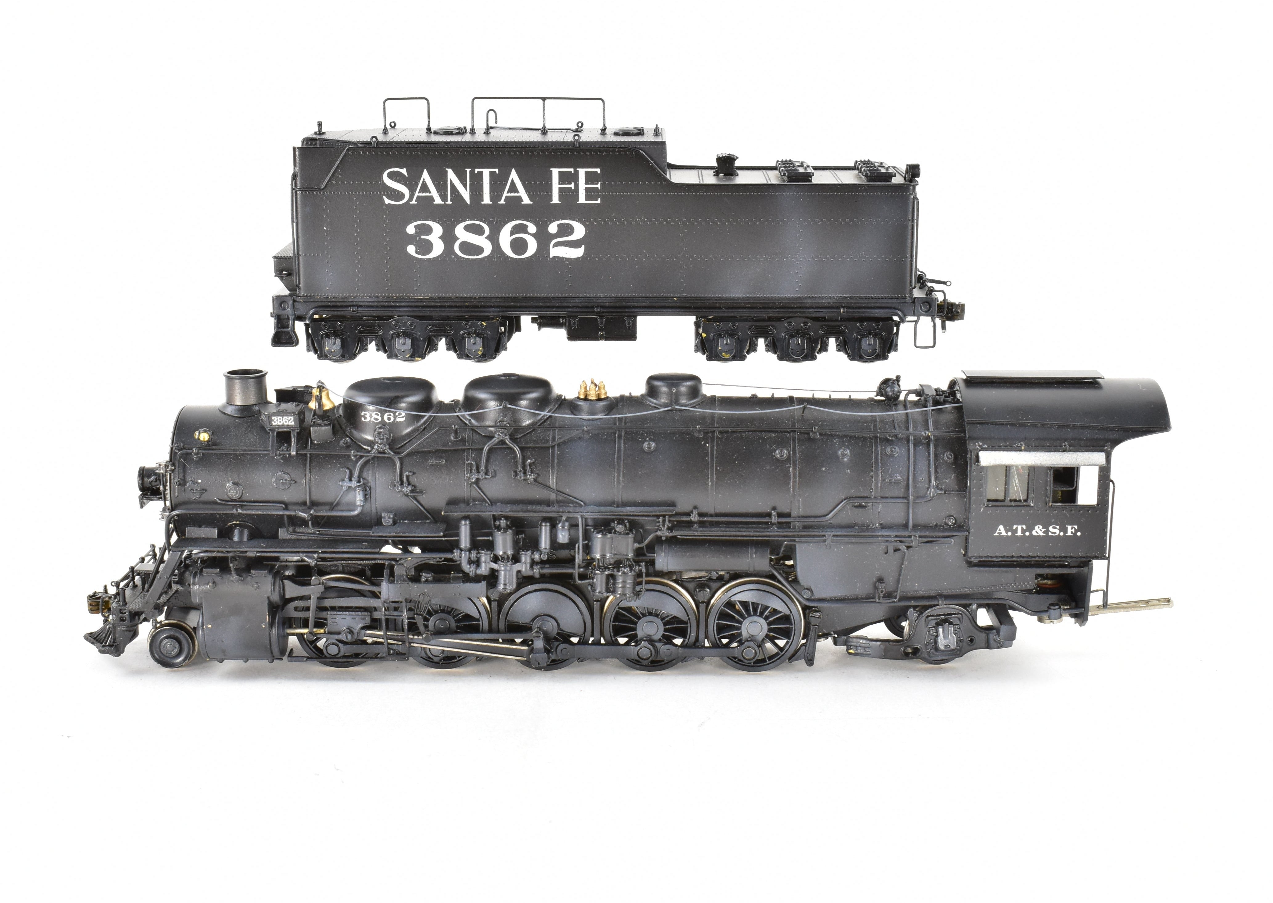 HO Brass Key Imports ATSF Santa Fe 3800 Class 2-10-2 Custom Painted Locomotive No. 3862