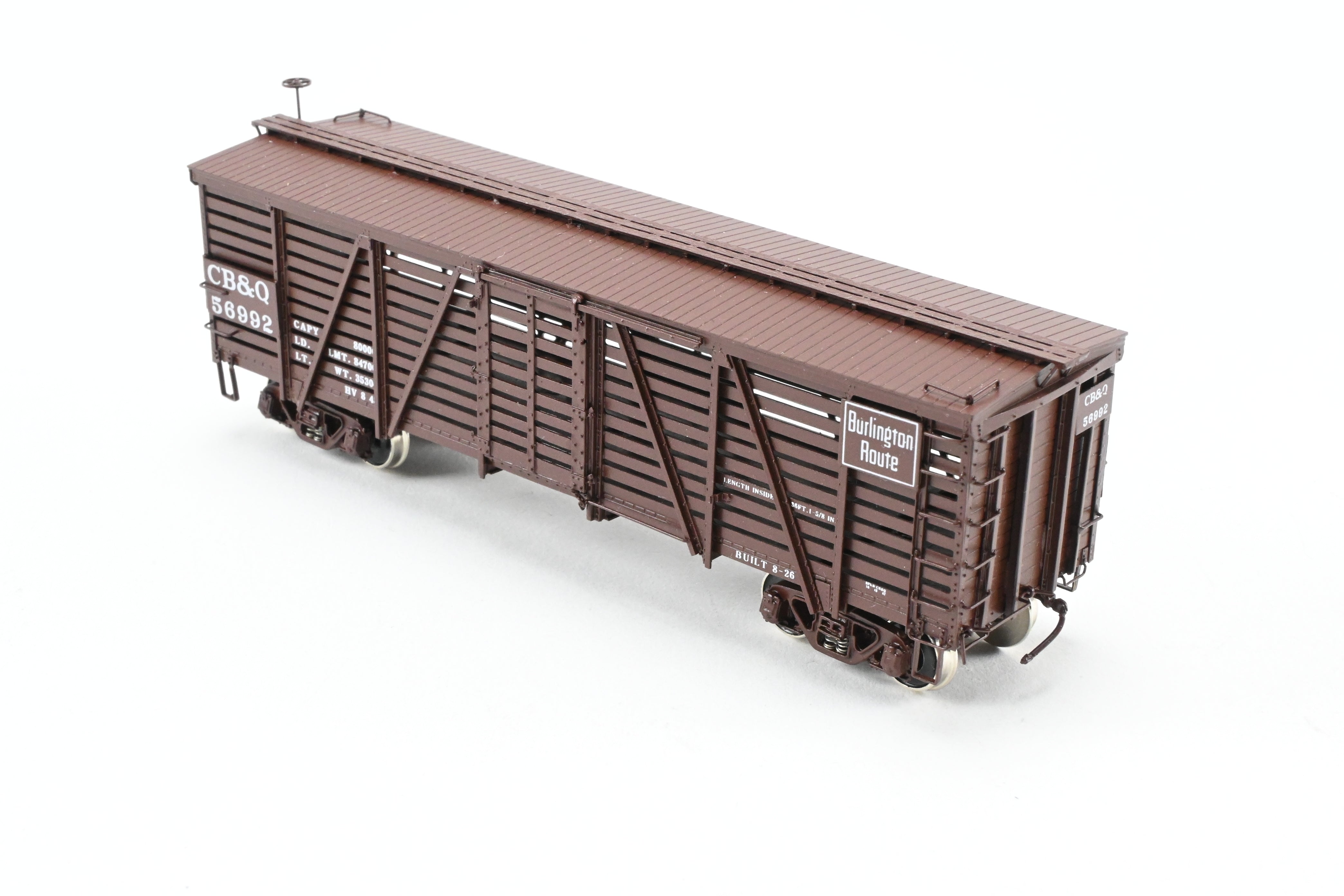 HO Scale Brass Challenger Imports CIL CB&Q - Burlington Route Class SM - 18 36 - Foot Stock Car Freight Product No. 56992