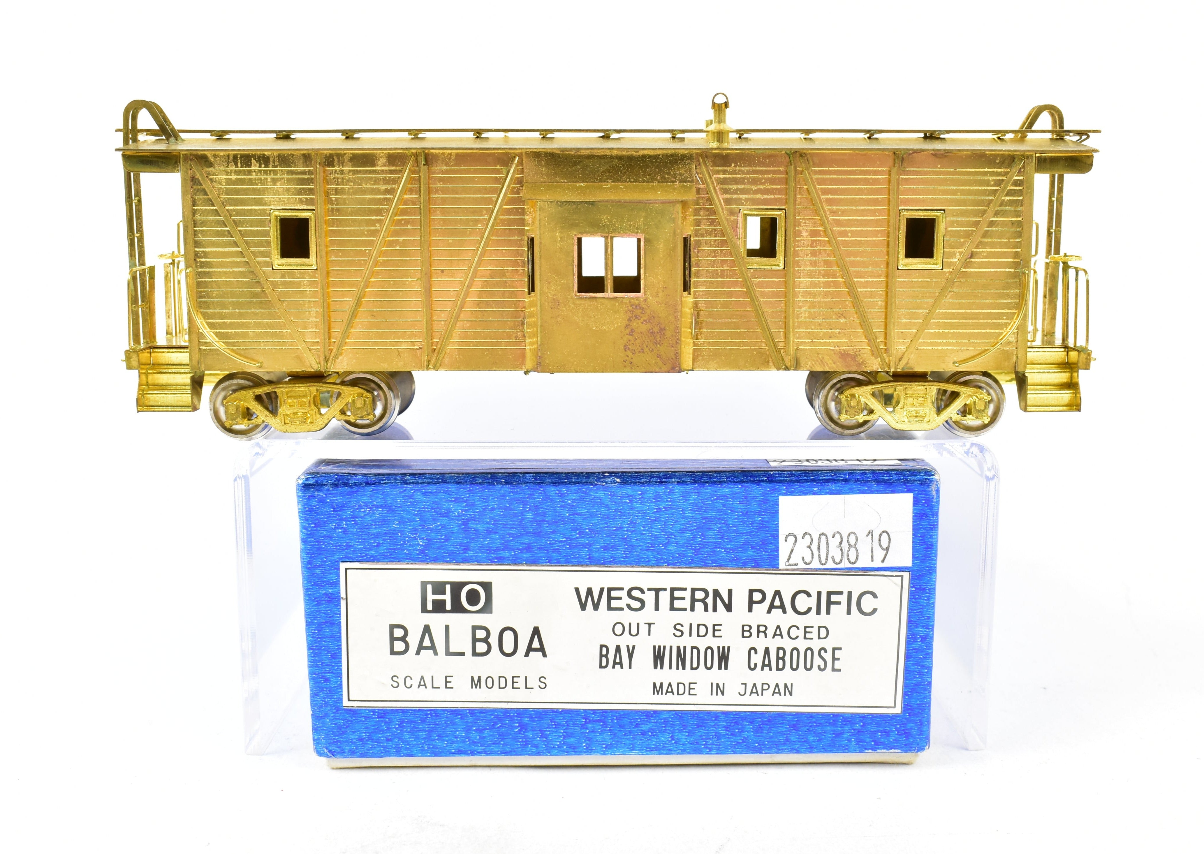 HO Scale Brass Balboa Western Pacific Bay Window Caboose with Spares