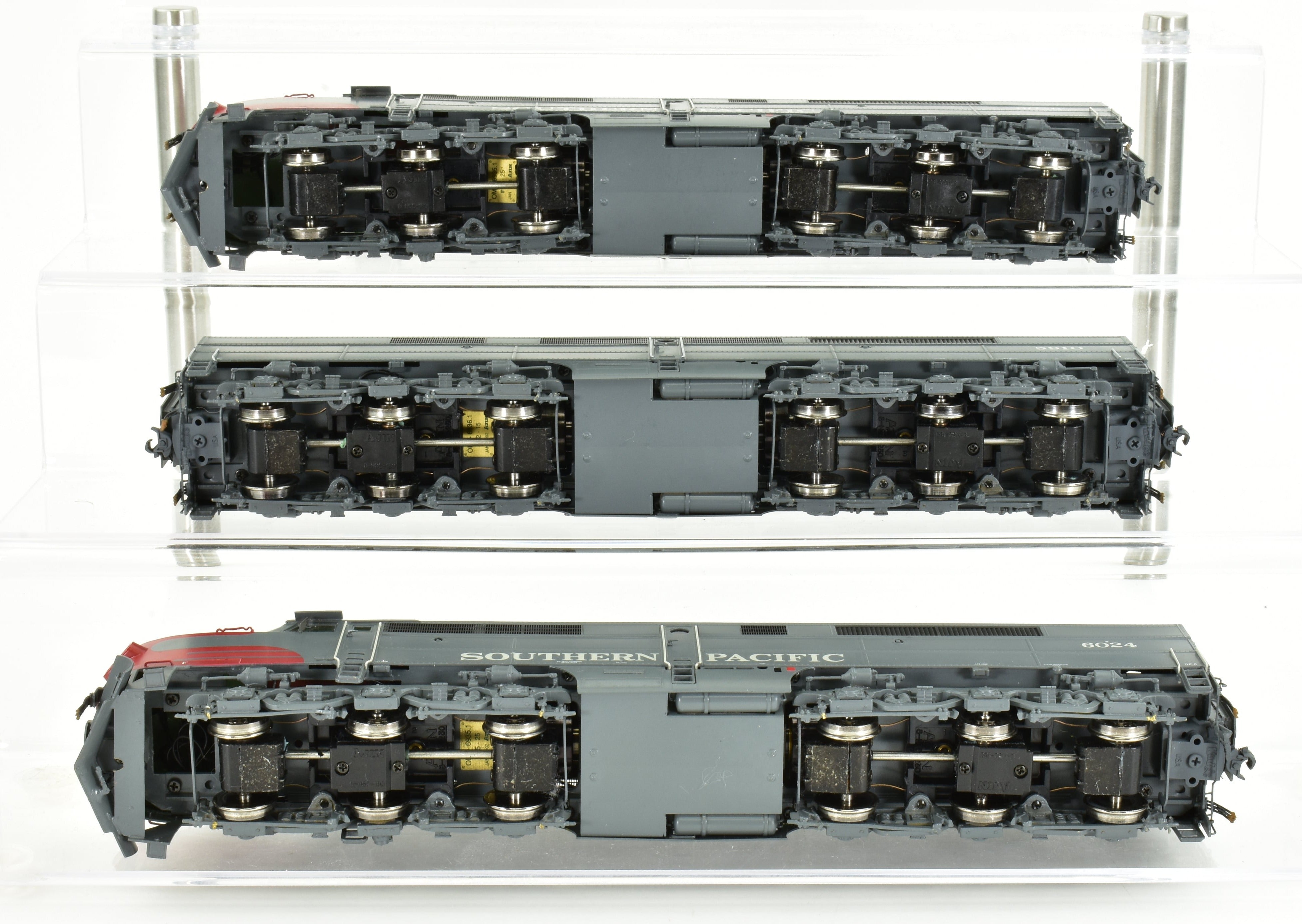 HO Scale Brass Locomotive Models - Overland Models Inc. Southern Pacific ALCO PA - 2/PB - 2/PA - 2 3 - Unit Set with Factory Painted Finish and DCC Functionality