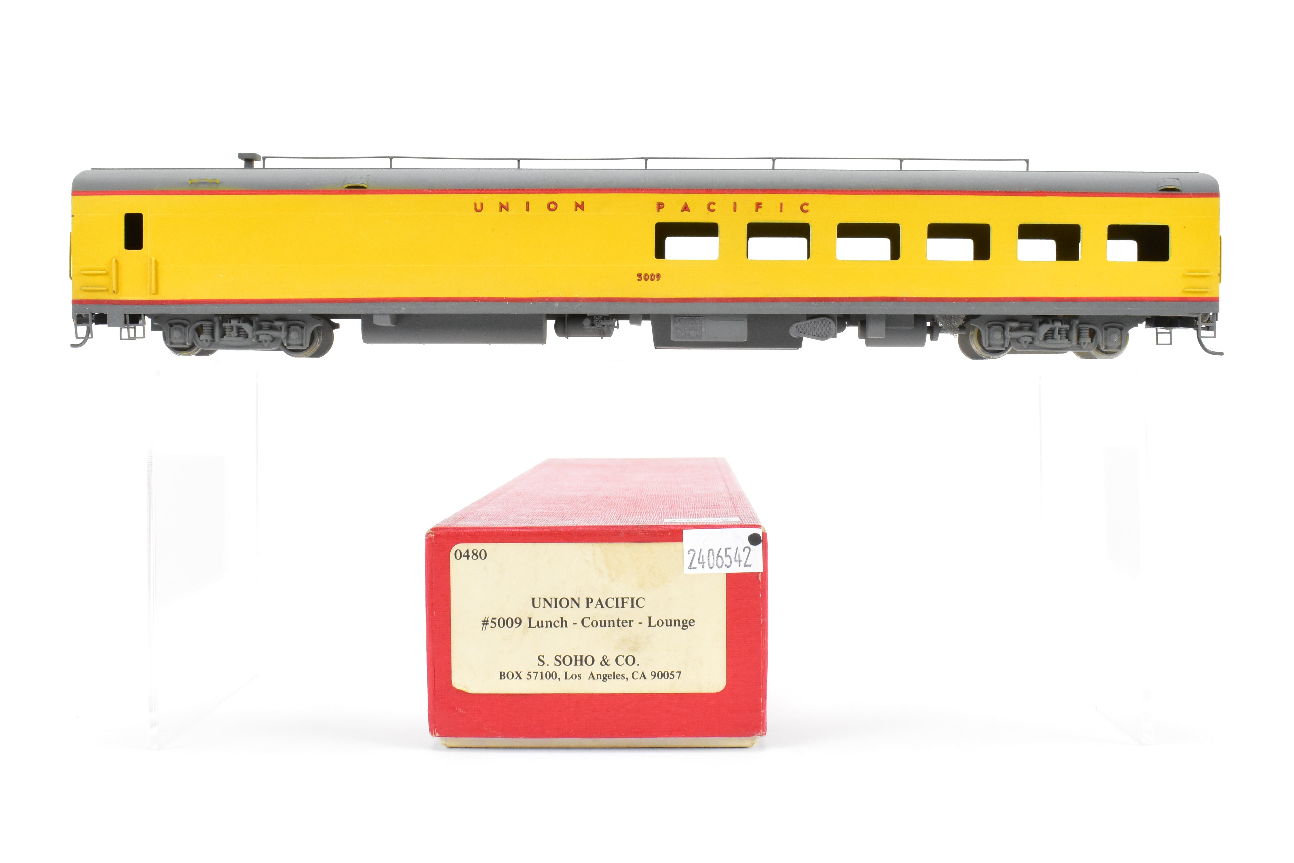HO Scale Brass Model Train - S. Soho & Co. Union Pacific ACF #5009 Lunch Counter - Lounge Car